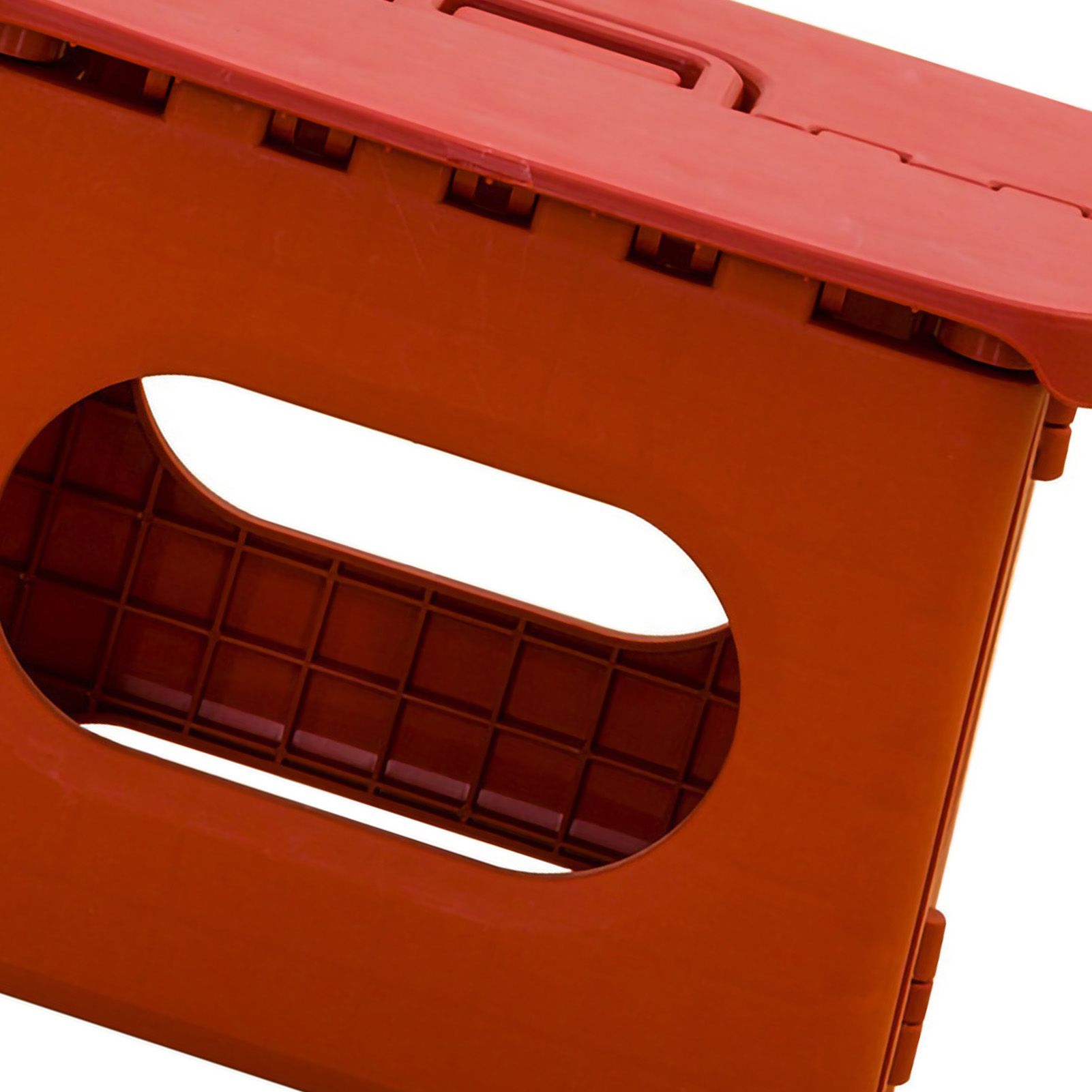 Folding Step Stool Portable Strong Space Saving Plastic Footstool for Adults and Kids Vintage Red - Image 3