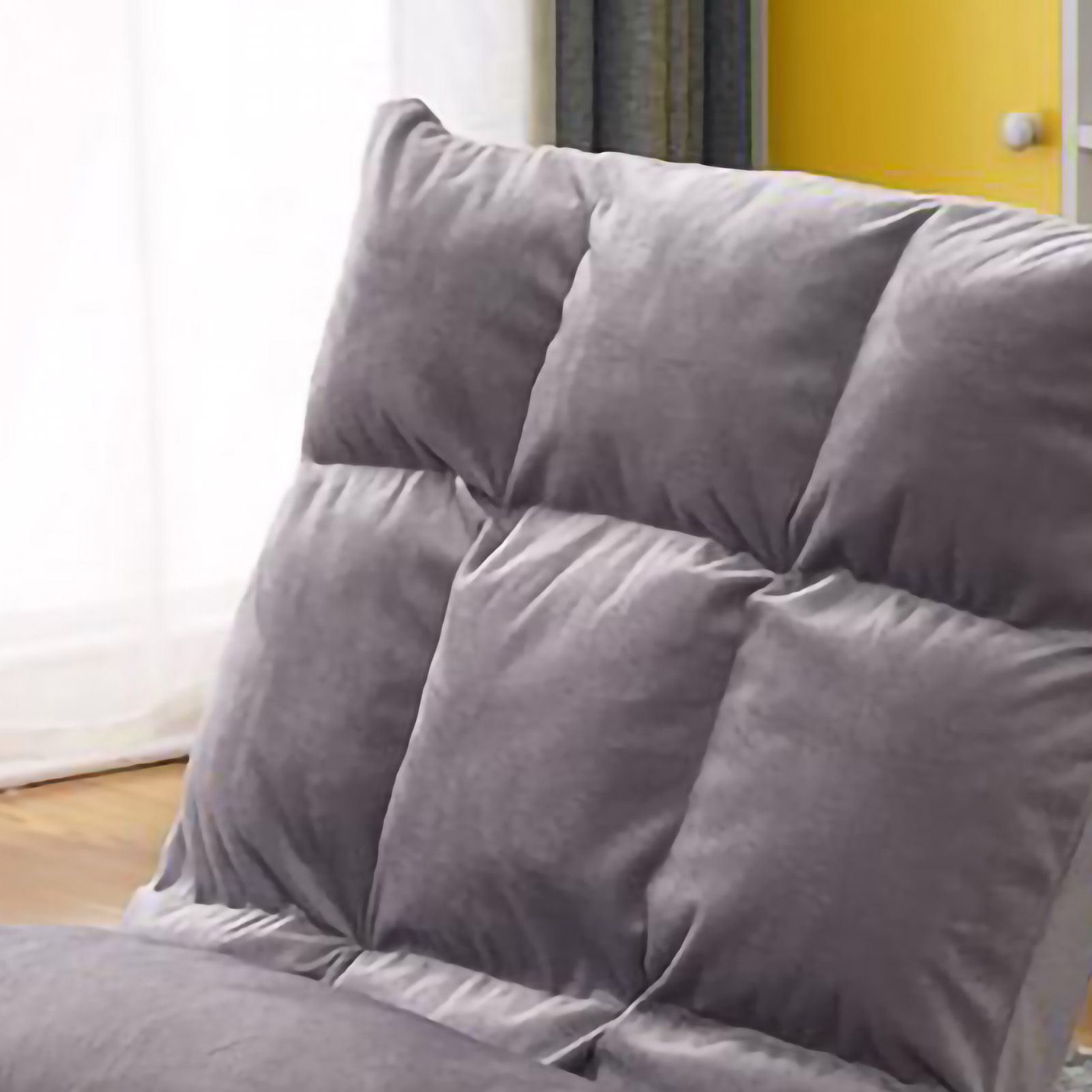 Tatami Sofa Folding Back Sofa Chair Single Bedroom Floor Balcony Small Sofa Chair Cushion Grey - Image 3