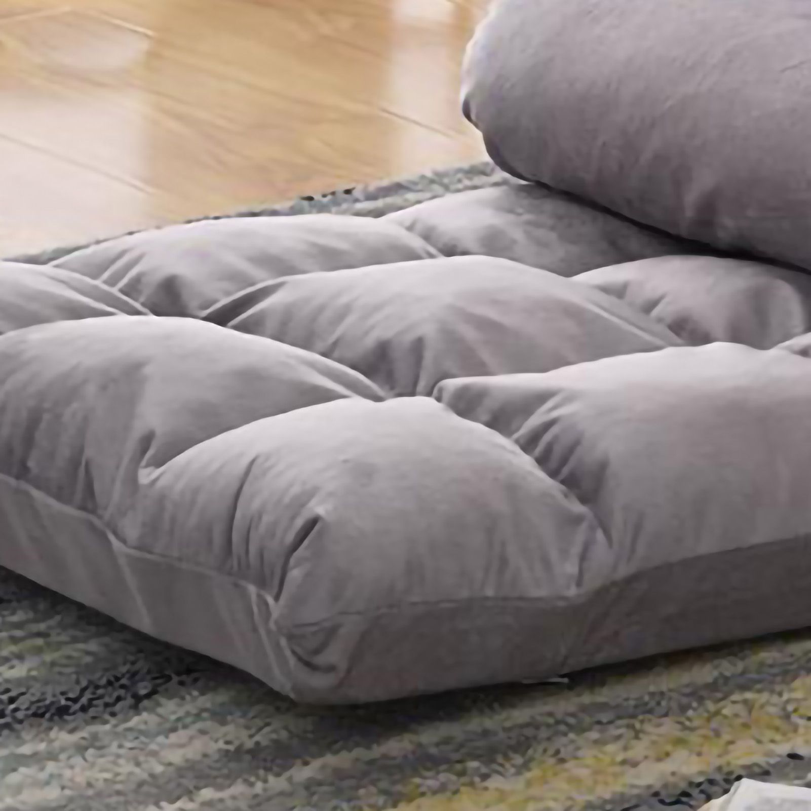 Tatami Sofa Folding Back Sofa Chair Single Bedroom Floor Balcony Small Sofa Chair Cushion Grey - Image 5