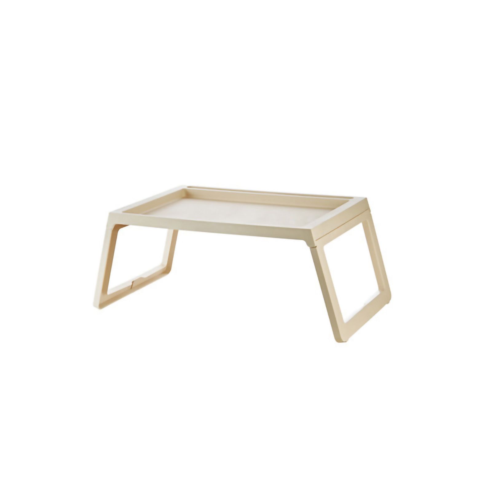 Laptop Bed Desk PP Folding Simple Downward Grooved Design Lap Desk Bed Table with Charging Hole for Bedroom Dorm Beige 68x35.8x27.5cm - Image 1
