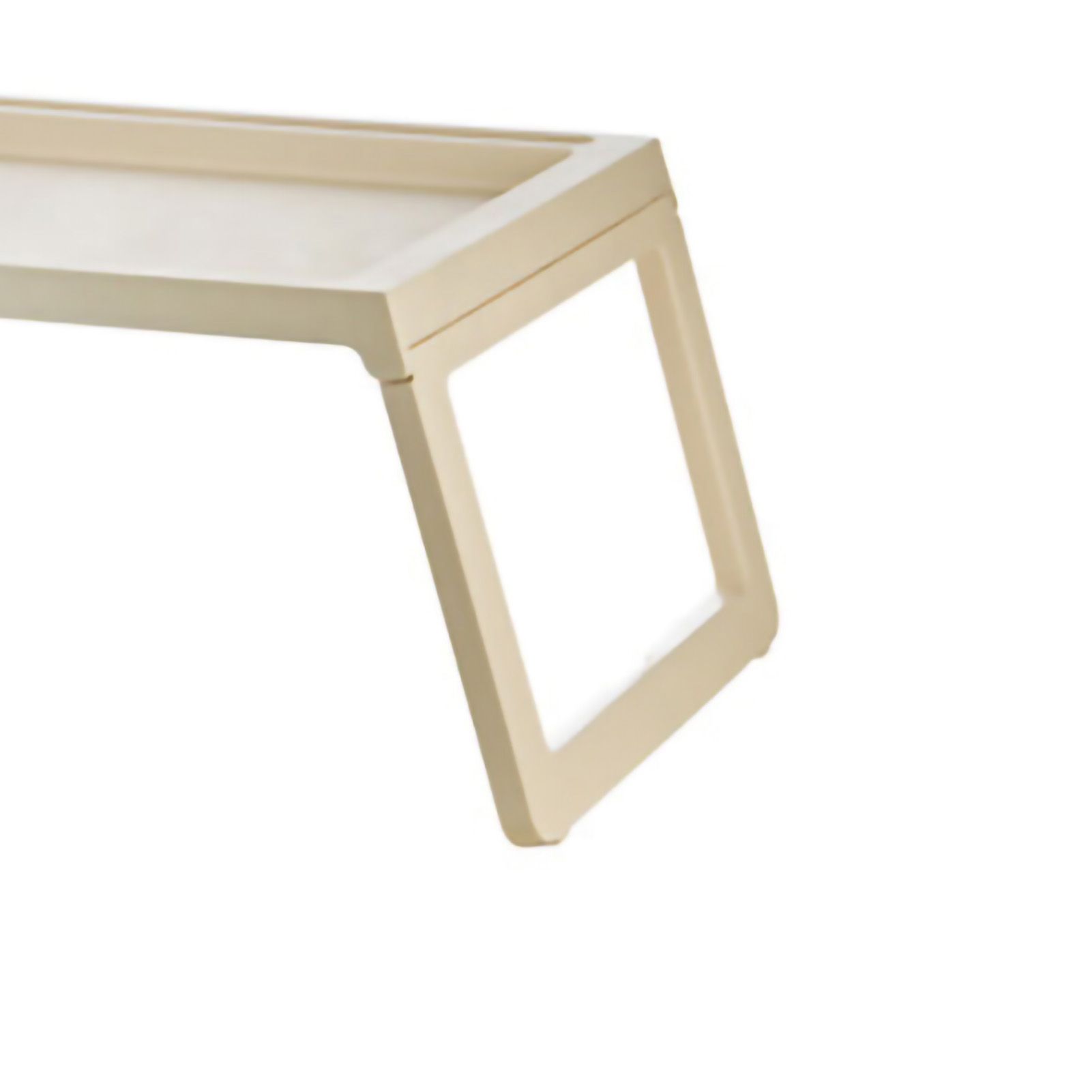 Laptop Bed Desk PP Folding Simple Downward Grooved Design Lap Desk Bed Table with Charging Hole for Bedroom Dorm Beige 68x35.8x27.5cm - Image 3