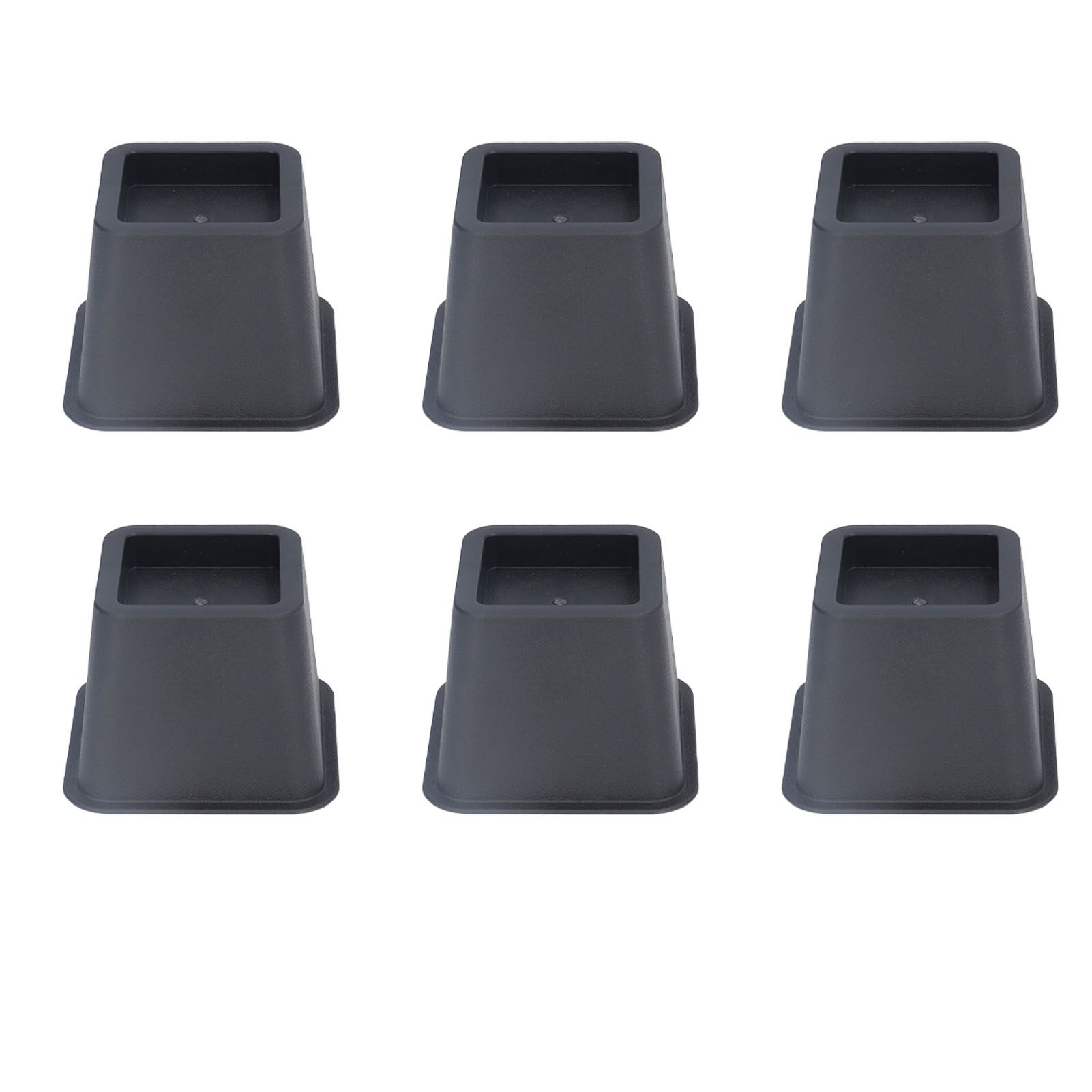 6Pcs 3 Inch Trapezoid Furniture Risers Sofa Leg Pads for Bed Table Cabinet Sofa Feet Black - Image 1