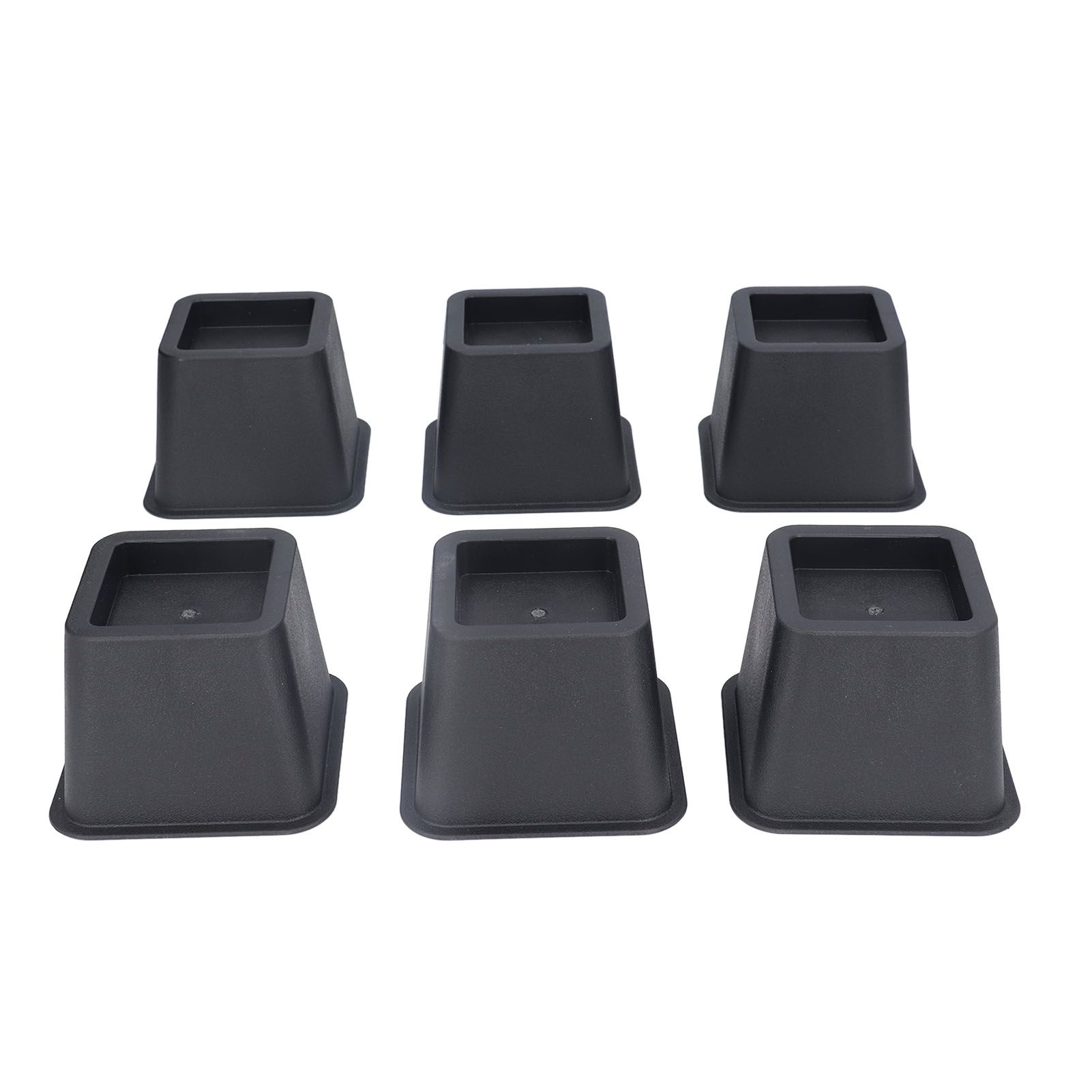 6Pcs 3 Inch Trapezoid Furniture Risers Sofa Leg Pads for Bed Table Cabinet Sofa Feet Black - Image 3