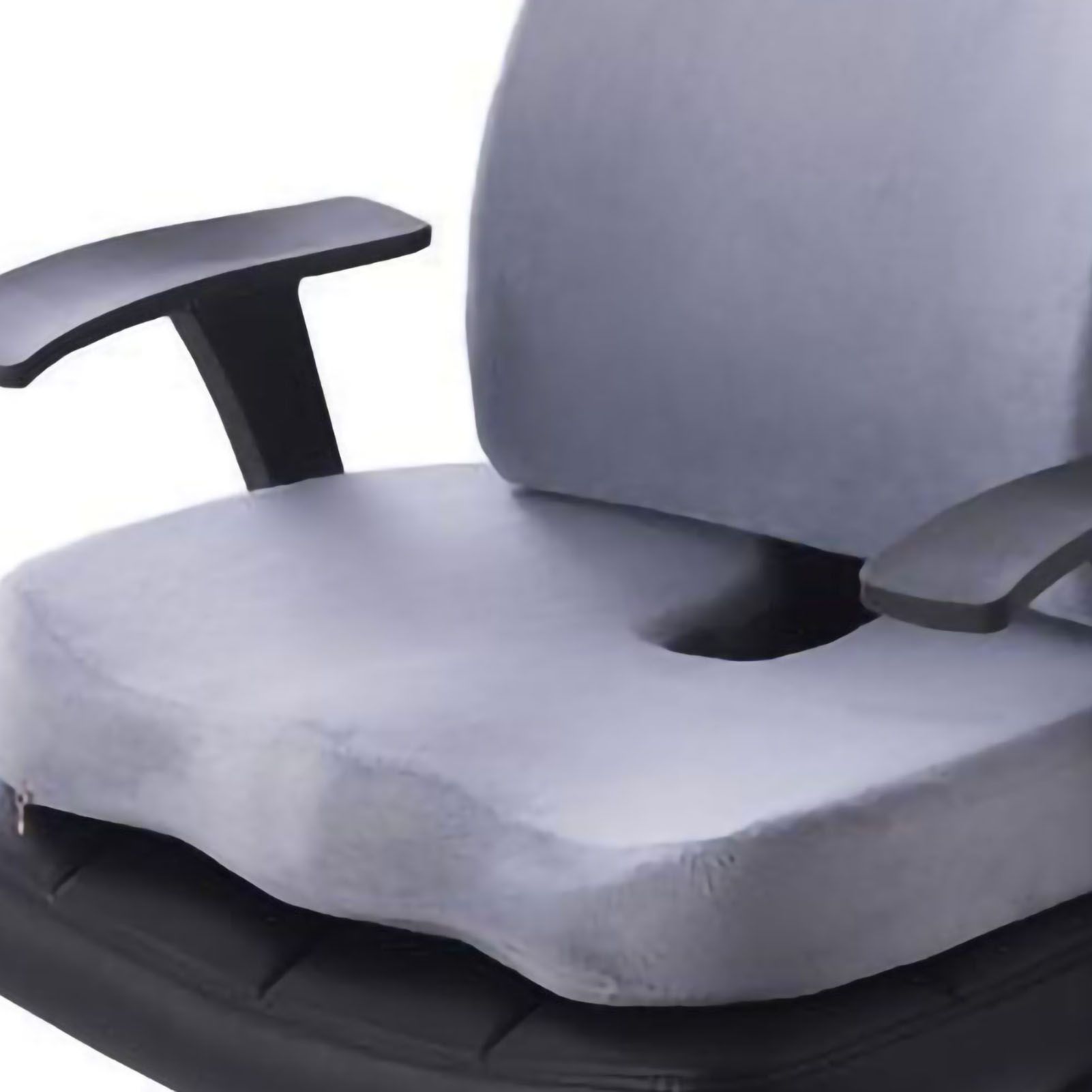 Seat Cushion Lumbar Support Set Polyester Comfortable Chair Cushion for Office Home Flannelette Set Grey Cushion and Back Cushion Combination Set - Image 5