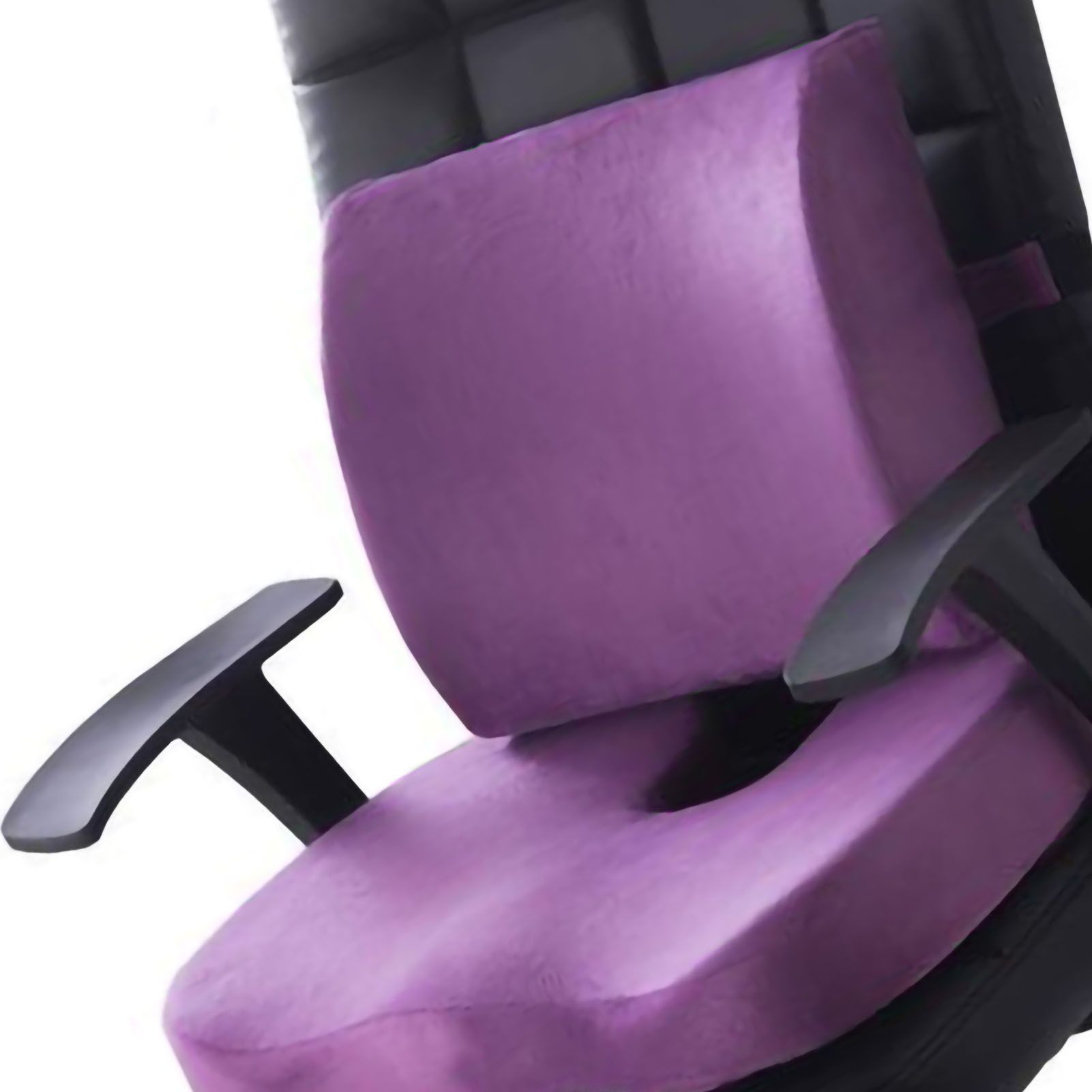 Seat Cushion Lumbar Support Set Polyester Comfortable Chair Cushion for Office Home Flannelette Set Purple Cushion and Back Cushion Combination Set - Image 3