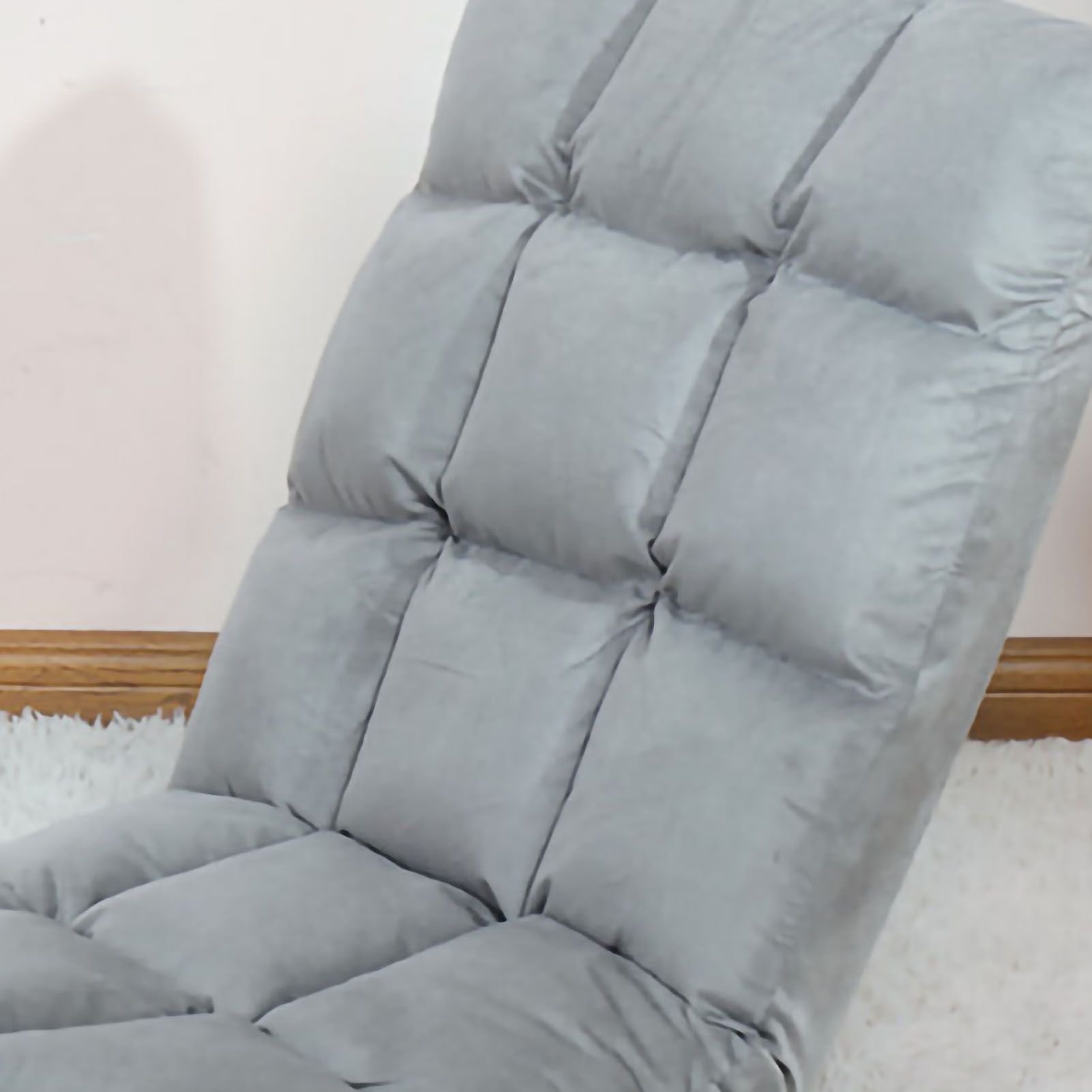 Floor Seat Sofa Chair Foldable Adjustable Floor Chair Sofa Bed Beanbag for Gaming Sleeping Relaxing Reading Grey - Image 2