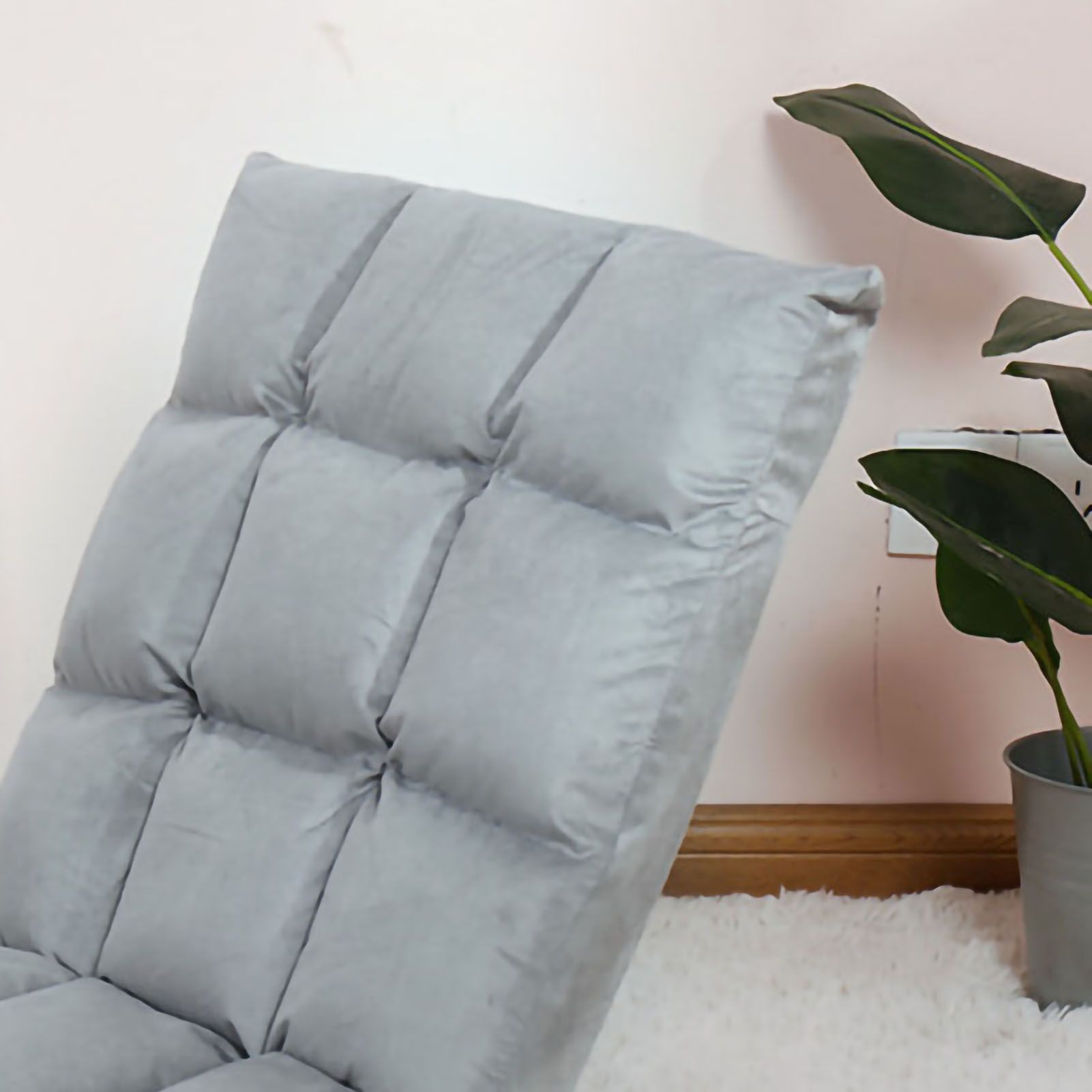 Floor Seat Sofa Chair Foldable Adjustable Floor Chair Sofa Bed Beanbag for Gaming Sleeping Relaxing Reading Grey - Image 4