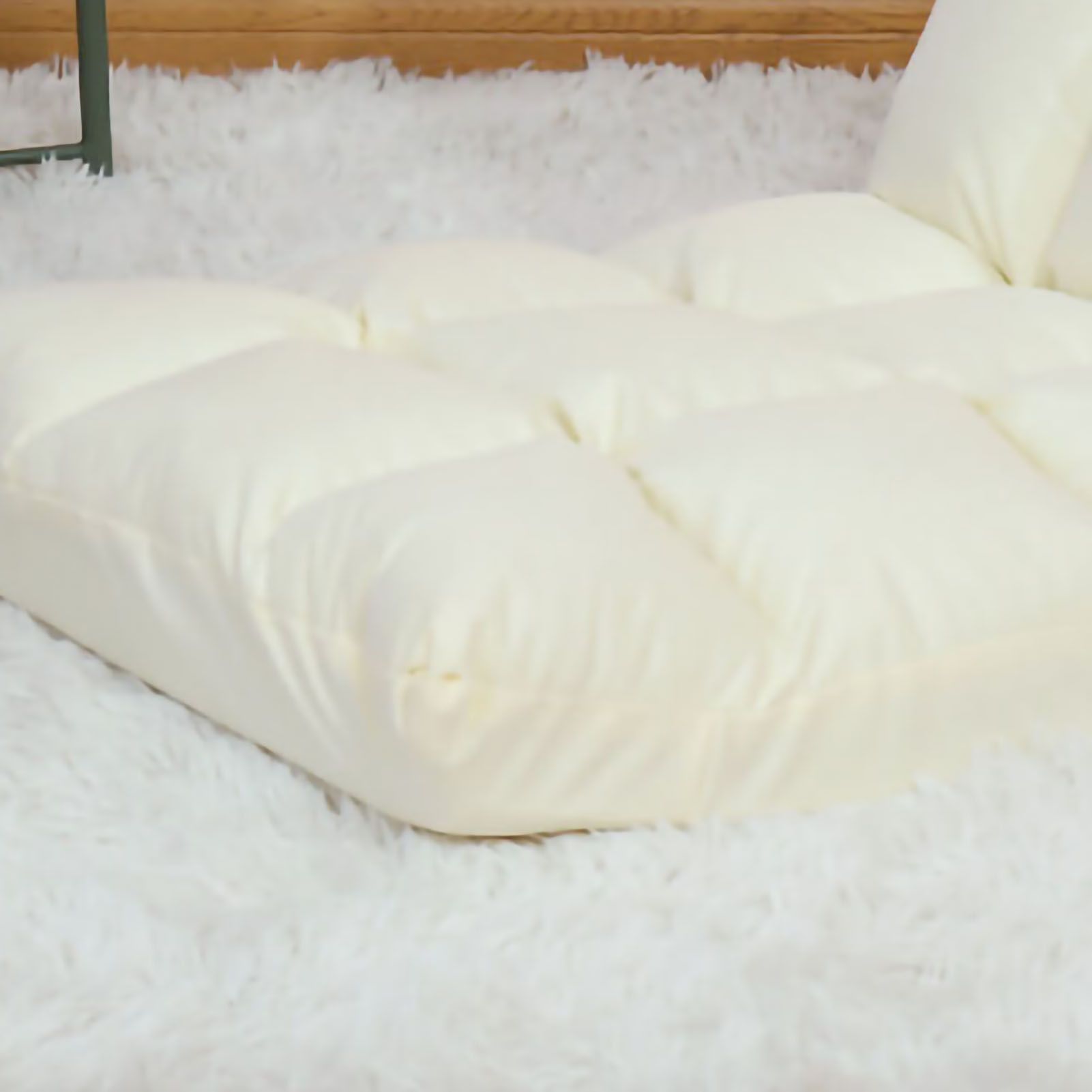 Floor Seat Sofa Chair Foldable Adjustable Floor Chair Sofa Bed Beanbag for Gaming Sleeping Relaxing Reading Milk White - Image 5