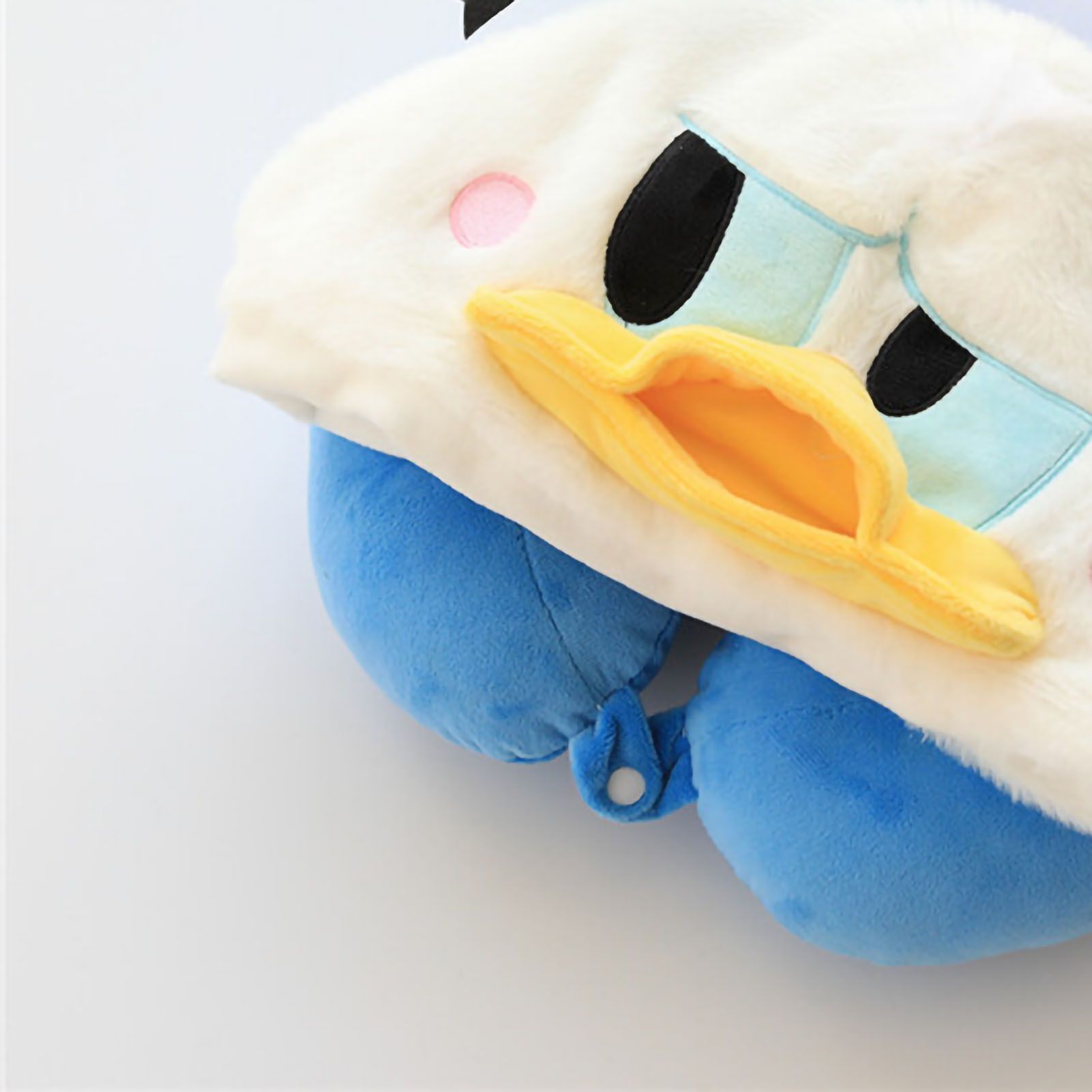 Hooded U Shaped Pillow Cute Cartoon Travel PP Cotton U Shaped Neck Pillow for Airplane Seat Duck - Image 3