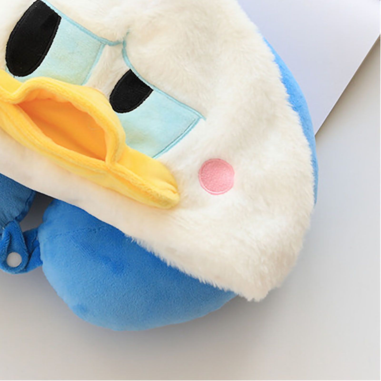 Hooded U Shaped Pillow Cute Cartoon Travel PP Cotton U Shaped Neck Pillow for Airplane Seat Duck - Image 4