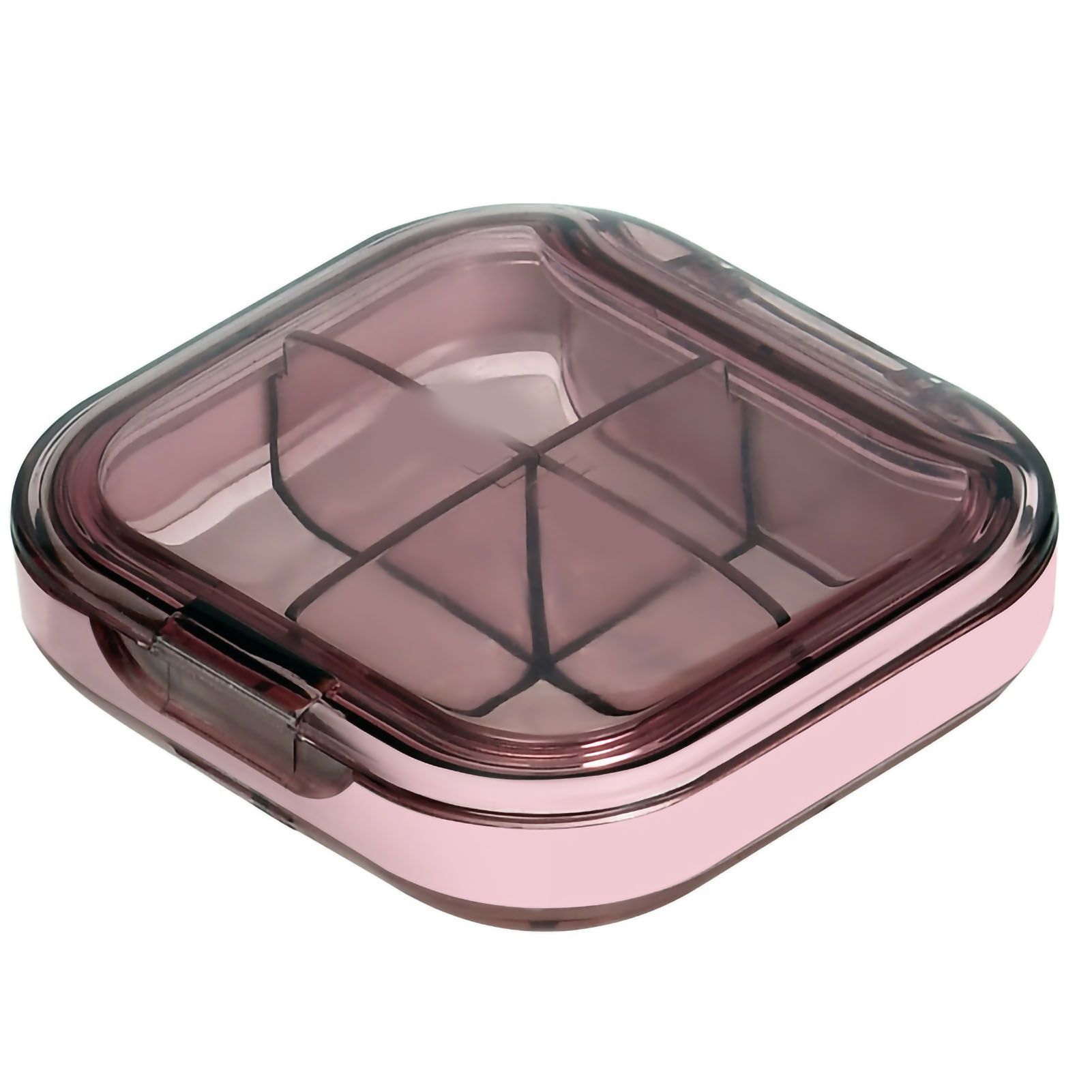 Portable Mini Pill Case Travel Dispensing Pill Organizer Household Food Grade Sealed Storage Medicine Box Small Transparent Pink - Image 1