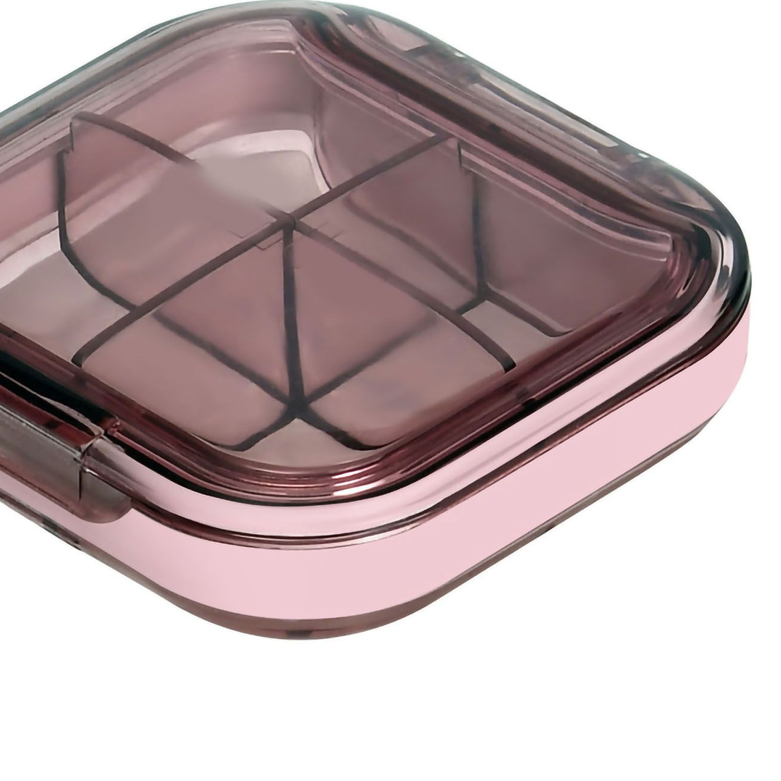 Portable Mini Pill Case Travel Dispensing Pill Organizer Household Food Grade Sealed Storage Medicine Box Small Transparent Pink - Image 3