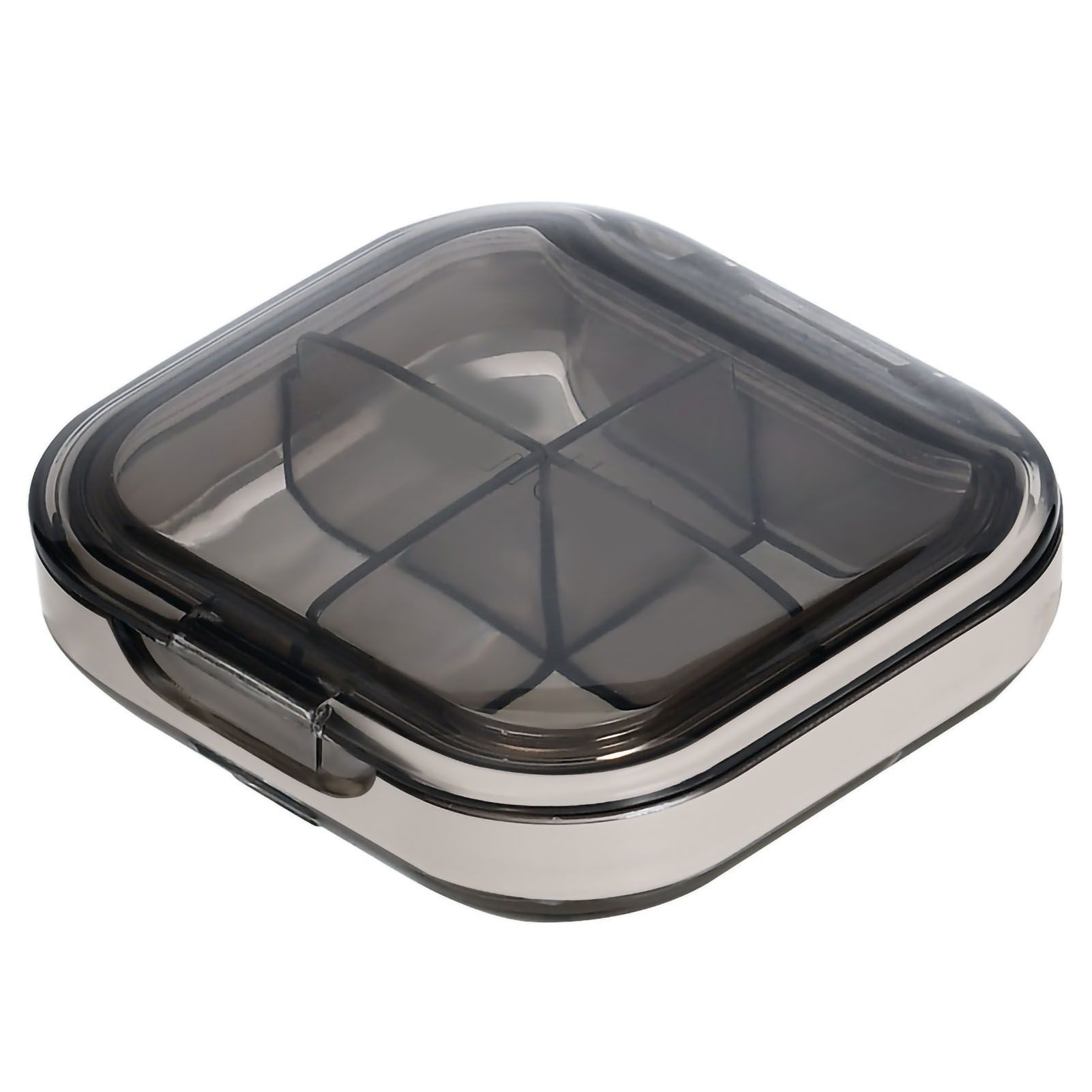 Portable Mini Pill Case Travel Dispensing Pill Organizer Household Food Grade Sealed Storage Medicine Box Small Transparent Black - Image 1