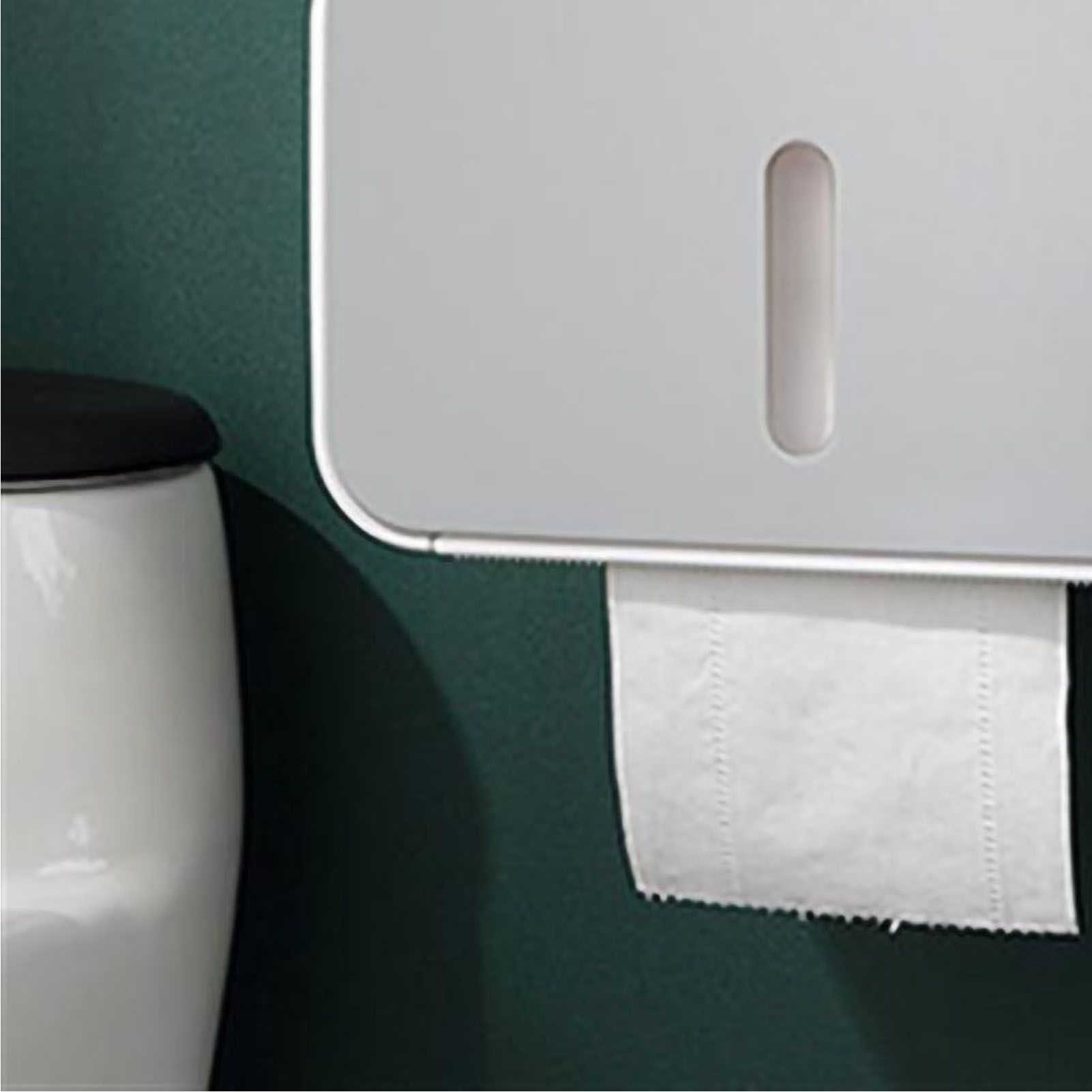 Wall Mounted Toilet Paper Holder PS ABS Waterproof Roll Paper Tissue Storage Box Bathroom Accessories Gray - Image 2