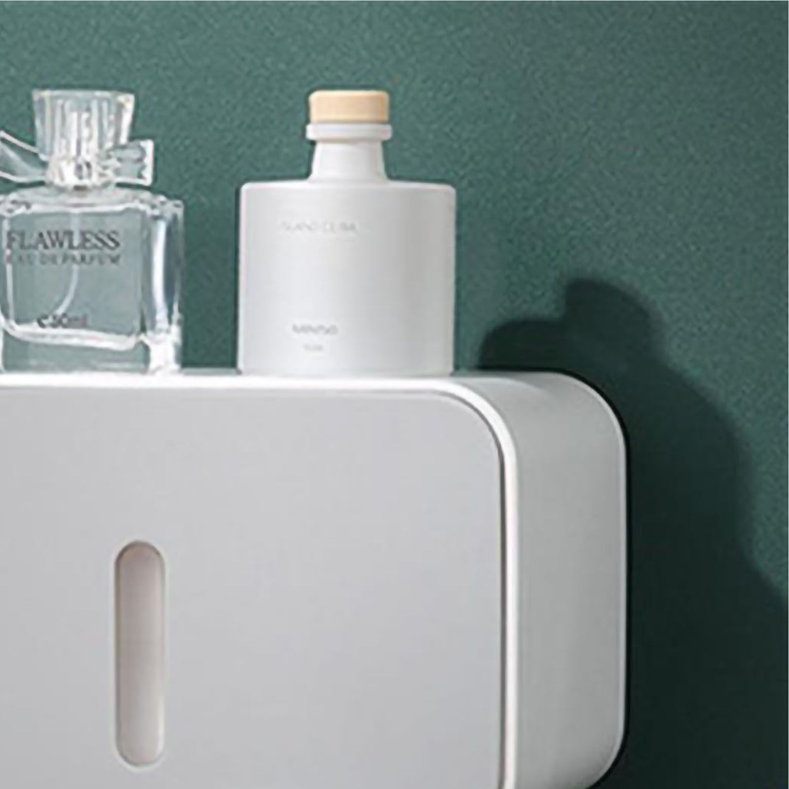Wall Mounted Toilet Paper Holder PS ABS Waterproof Roll Paper Tissue Storage Box Bathroom Accessories Gray - Image 3