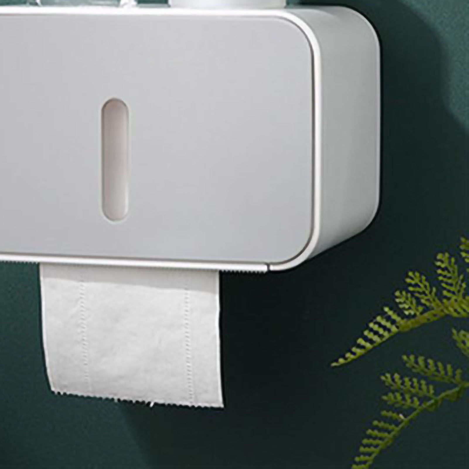 Wall Mounted Toilet Paper Holder PS ABS Waterproof Roll Paper Tissue Storage Box Bathroom Accessories Gray - Image 5