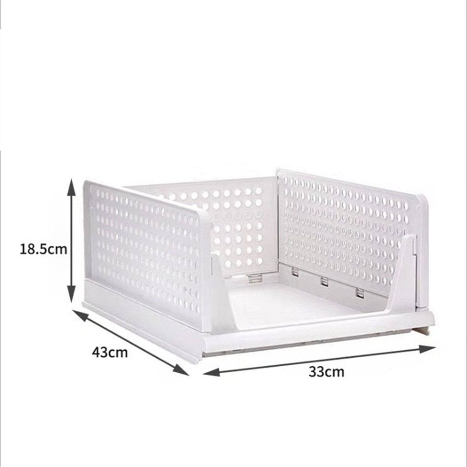 Stackable Storage Basket Plastic Large Open Drawer Wardrobe Cloth Container for Bedroom Living Room Offwhite - Image 2