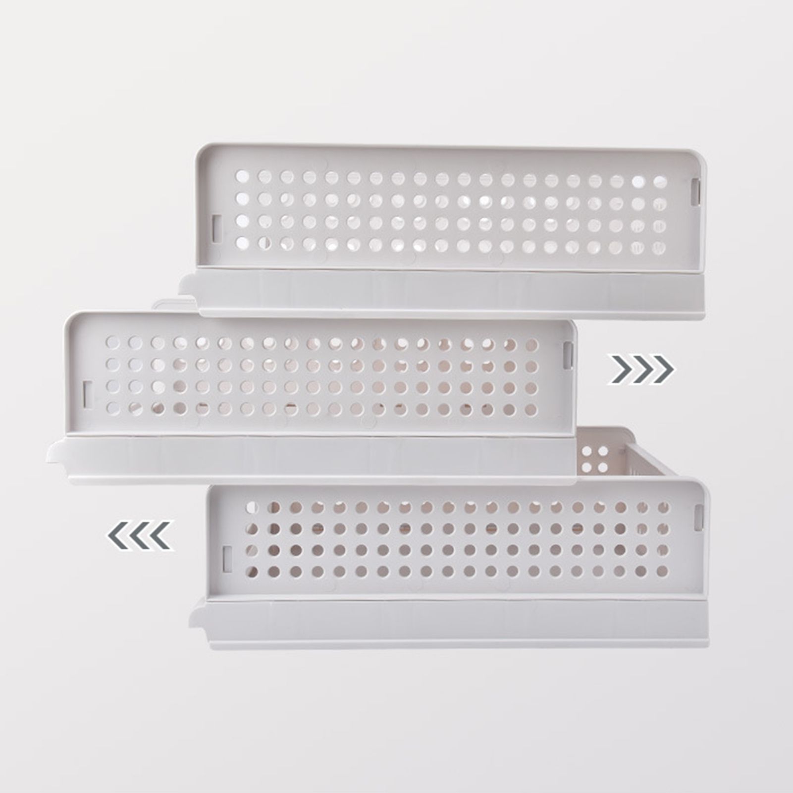 Stackable Storage Basket Plastic Large Open Drawer Wardrobe Cloth Container for Bedroom Living Room Offwhite - Image 4