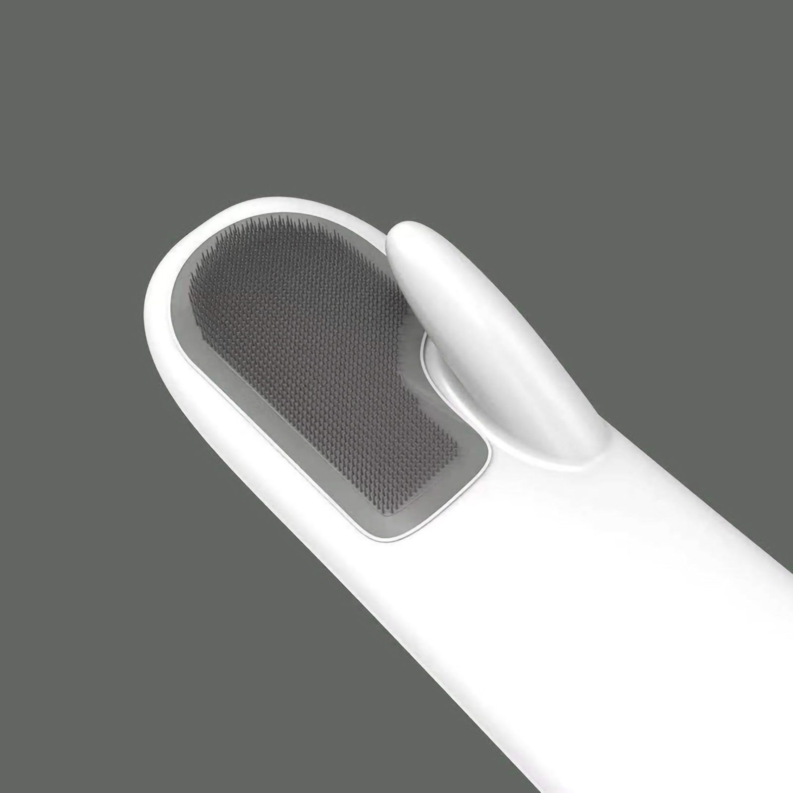 Dishwashing Scrubber Gloves Non Slip Waterproof Reusable Cleaning Scrubber Gloves Wear Resistant for Kitchen Gray - Image 1