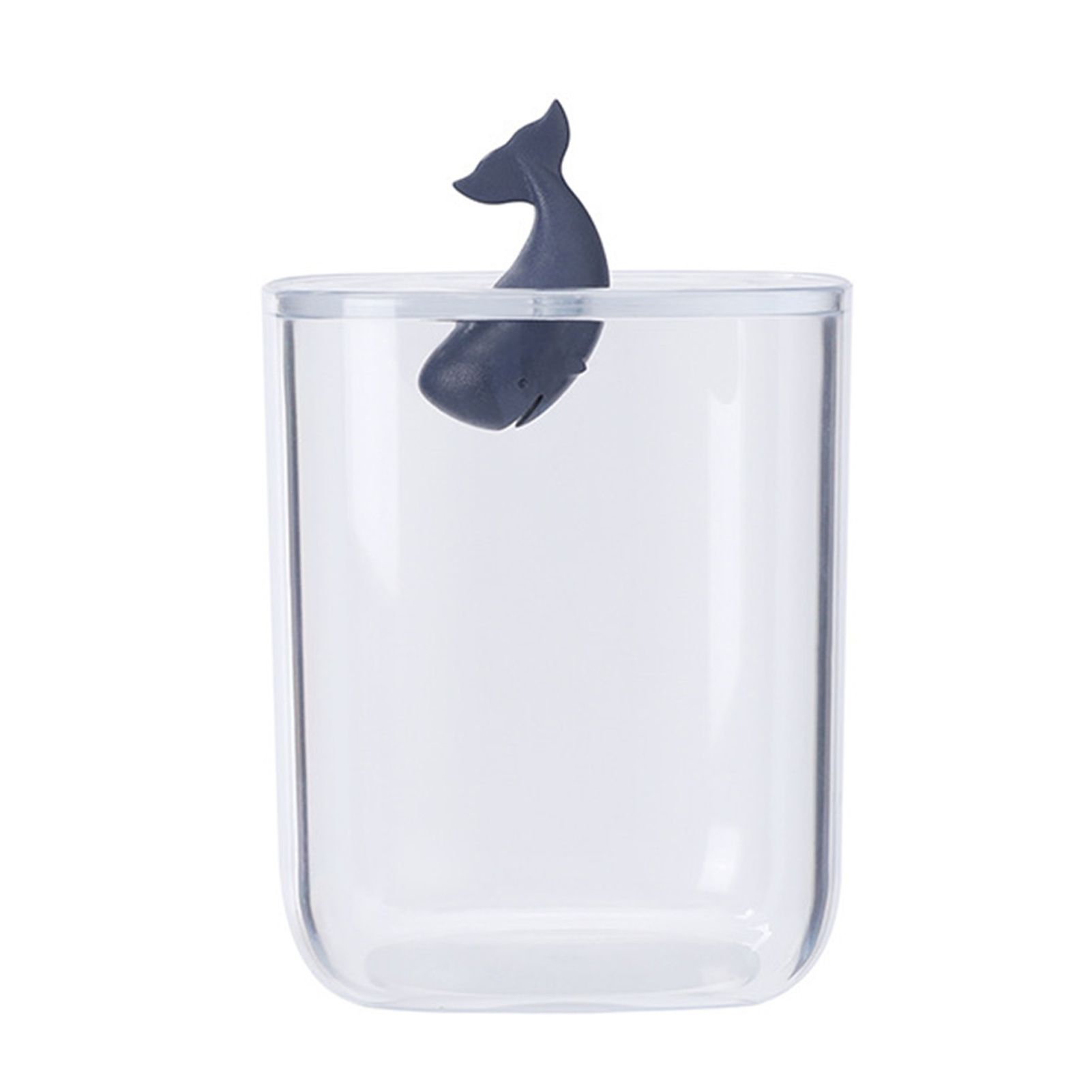 Bathroom Containers Multifunction Transparent Cotton Swabs Storage Canister with Lid for Home Whale - Image 1