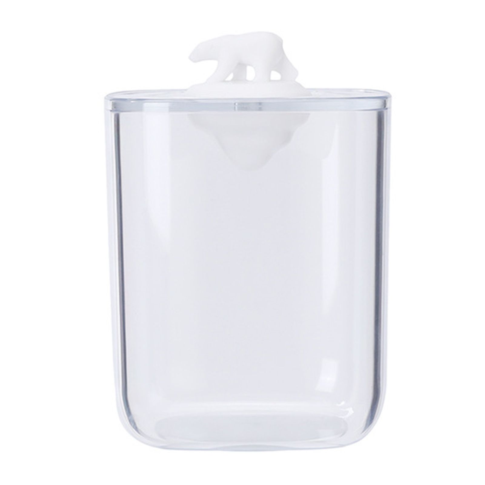Bathroom Containers Multifunction Transparent Cotton Swabs Storage Canister with Lid for Home White Bear - Image 1