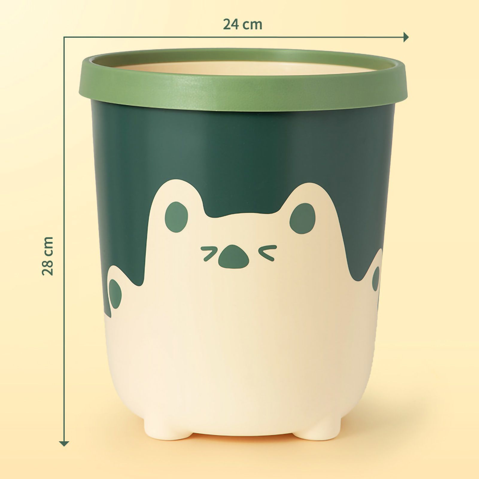 Trash Can Wastebasket Recycle Bin Cute Bear Pattern Large Capacity for Bathroom Bedroom Kitchen Living Room Large Yellow - Image 5