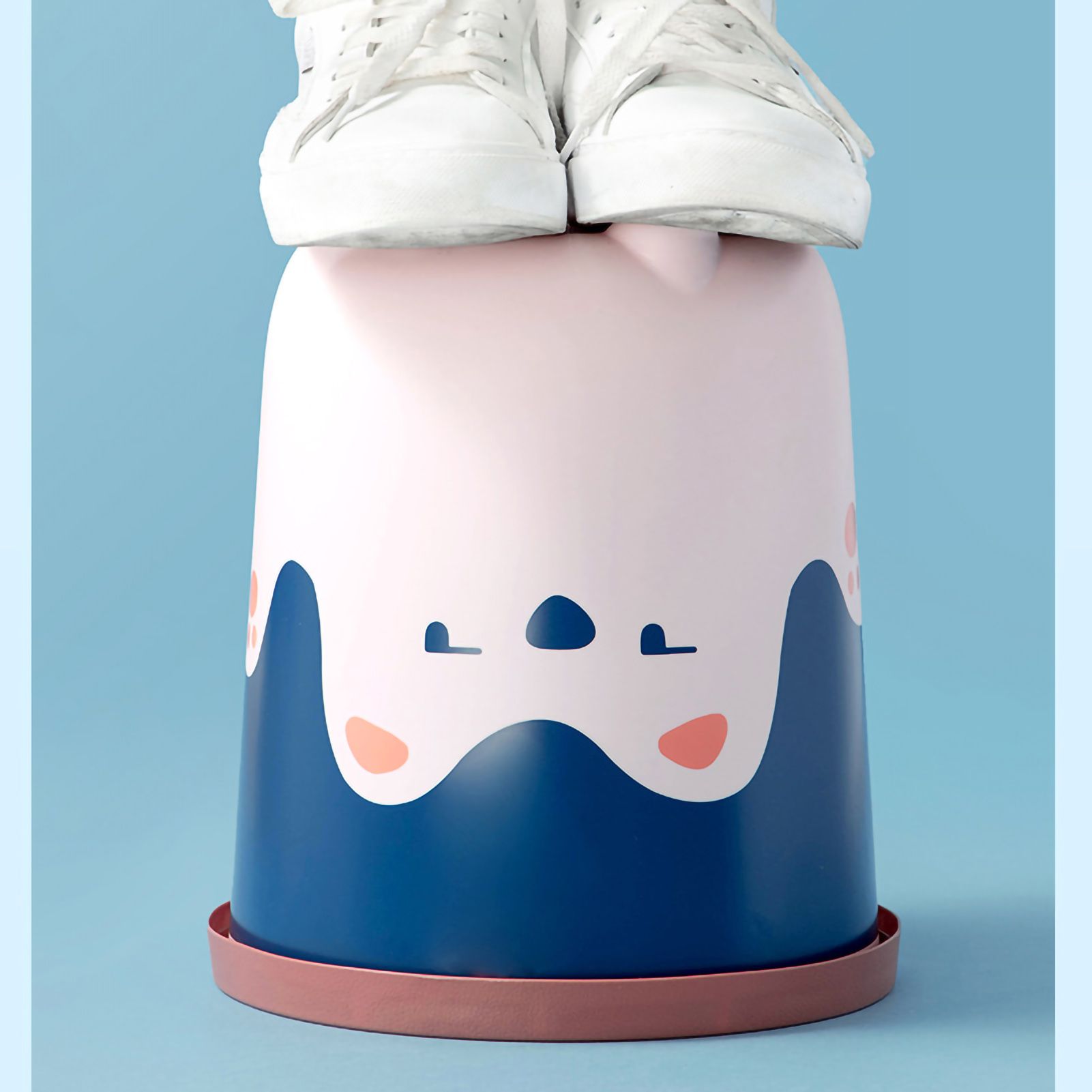 Trash Can Wastebasket Recycle Bin Cute Bear Pattern Large Capacity for Bathroom Bedroom Kitchen Living Room Small Pink - Image 3