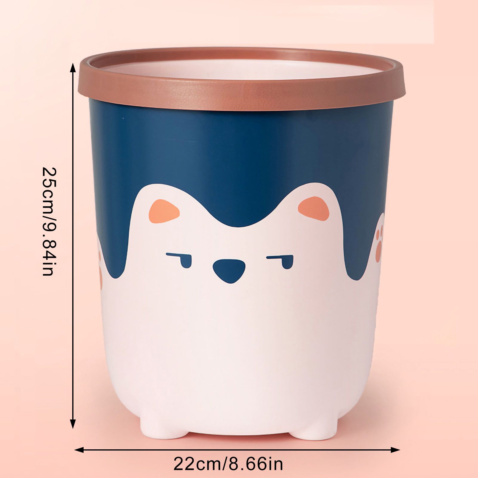 Trash Can Wastebasket Recycle Bin Cute Bear Pattern Large Capacity for Bathroom Bedroom Kitchen Living Room Small Pink - Image 6