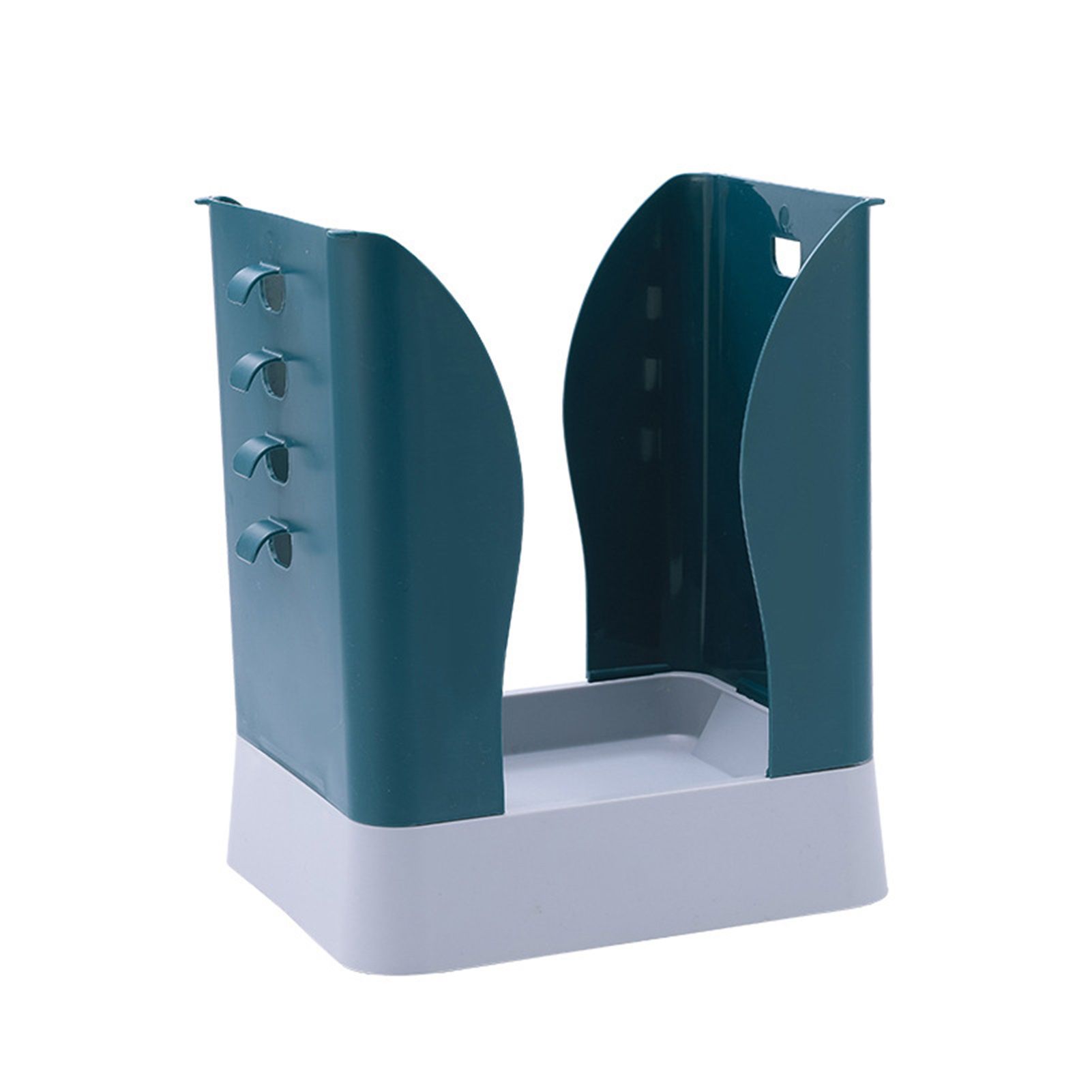Plastic Garbage Can Expandable Trash Bag Holder Large Capacity for Kitchen Bathroom Blue Gray - Image 1