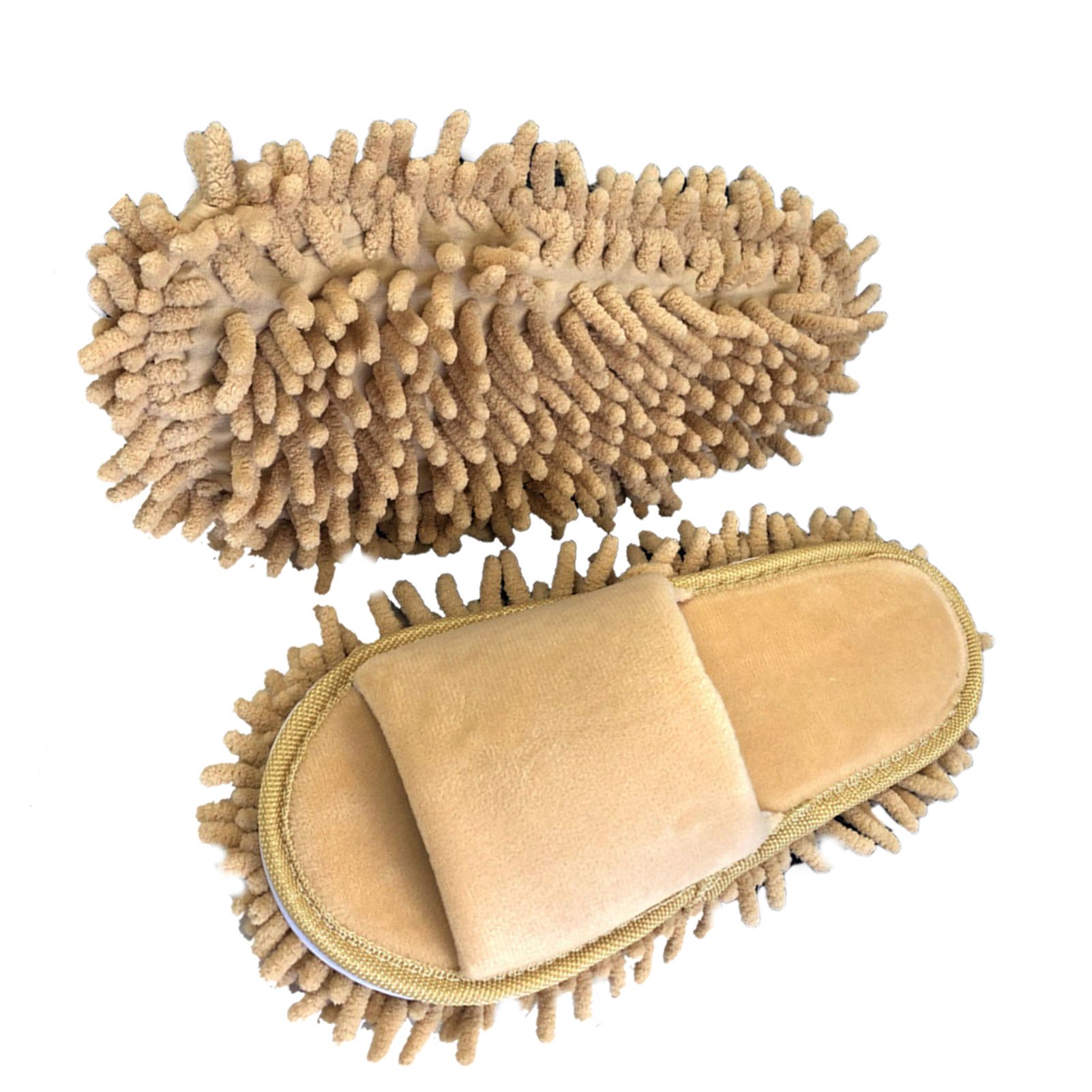 Floor Slippers Lazy Open Toed Mop Slipper Home Use Soft Pure Color Cleaning Slipper Beige M 39-41 - Image 4