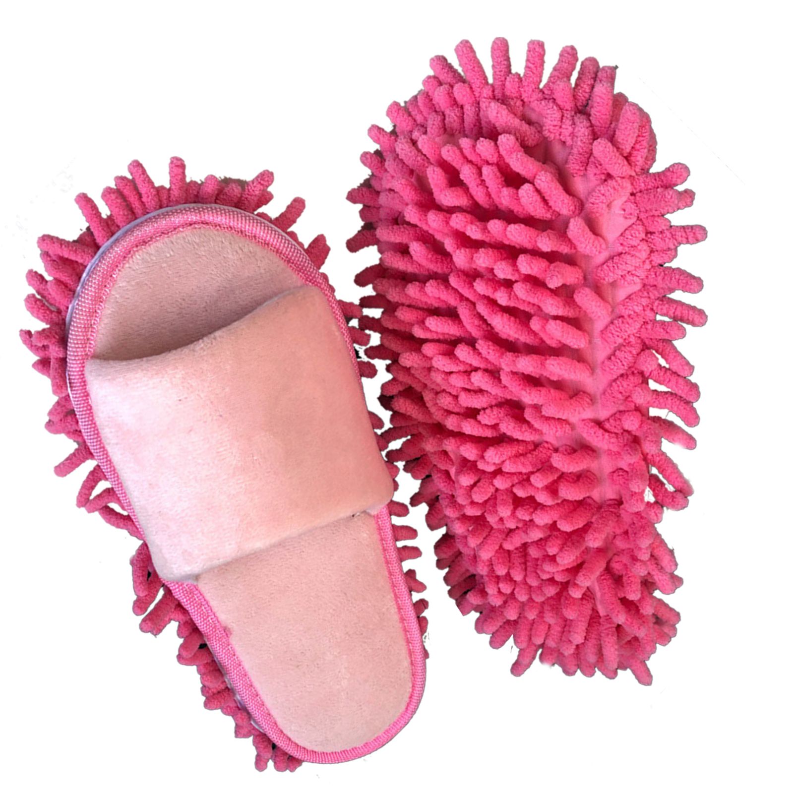 Floor Slippers Lazy Open Toed Mop Slipper Home Use Soft Pure Color Cleaning Slipper Pink M 39-41 - Image 3