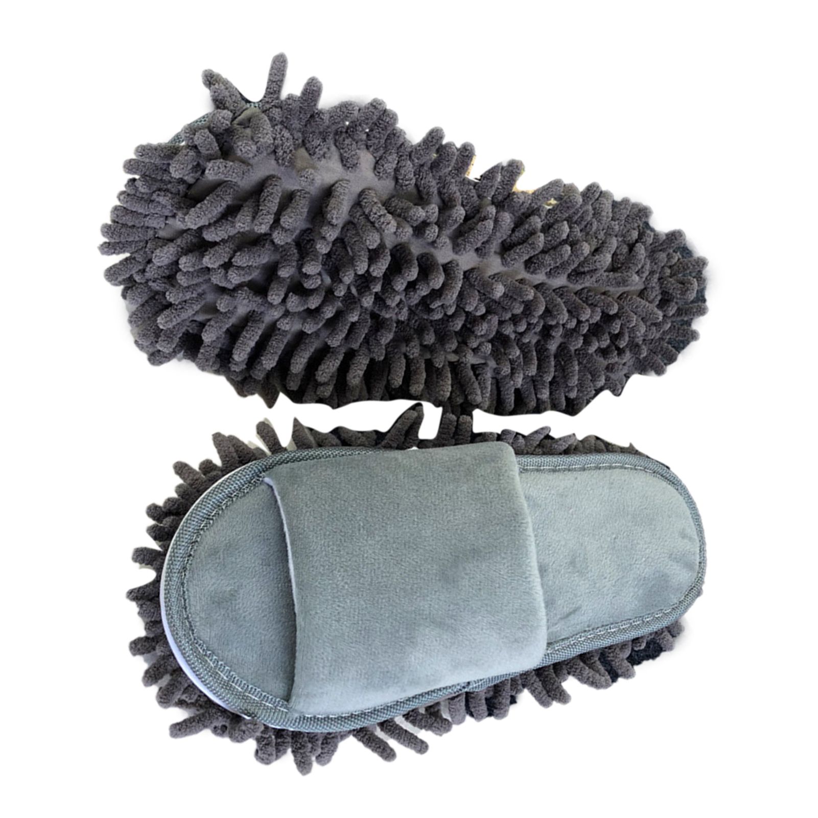 Floor Slippers Lazy Open Toed Mop Slipper Home Use Soft Pure Color Cleaning Slipper Grey M 39-41 - Image 4
