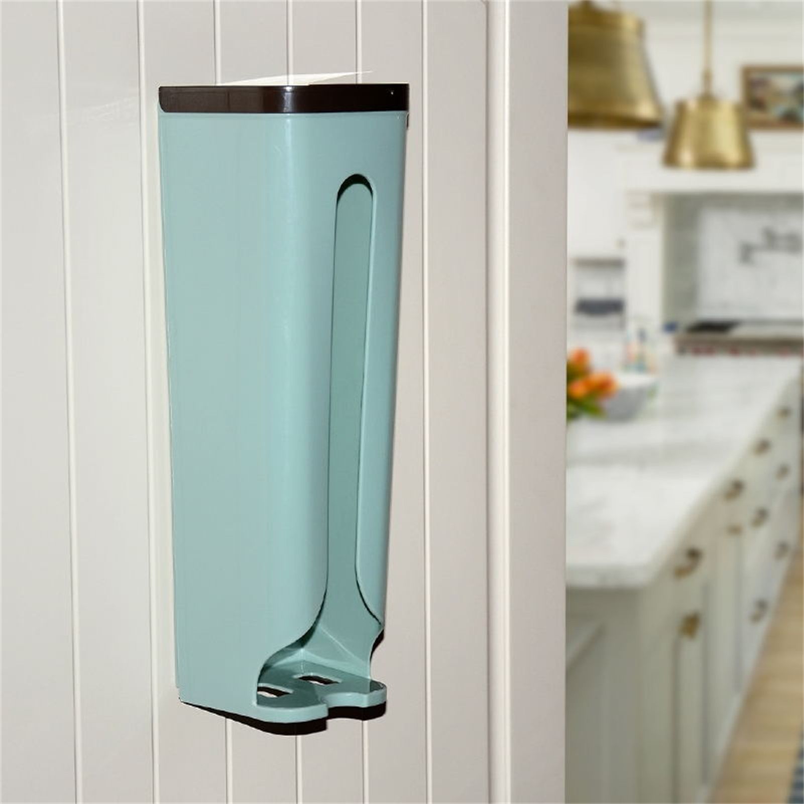 2PCS Wall Mounted Garbage Bag Storage Rack Back Adhesive Organizer Professional for Kitchen Blue 31x10x10cm / 12.2x3.9x3.9in - Image 5