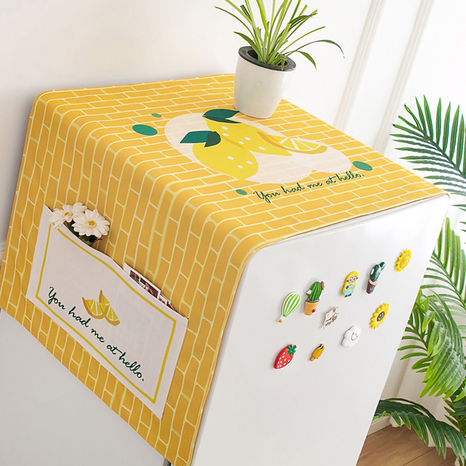 Cotton Linen Dust Protection Cover Fabric Cloth Waterproof General Cover Towel for Home Appliance GB262 45x140 Refrigerator Washing Machine - Image 5