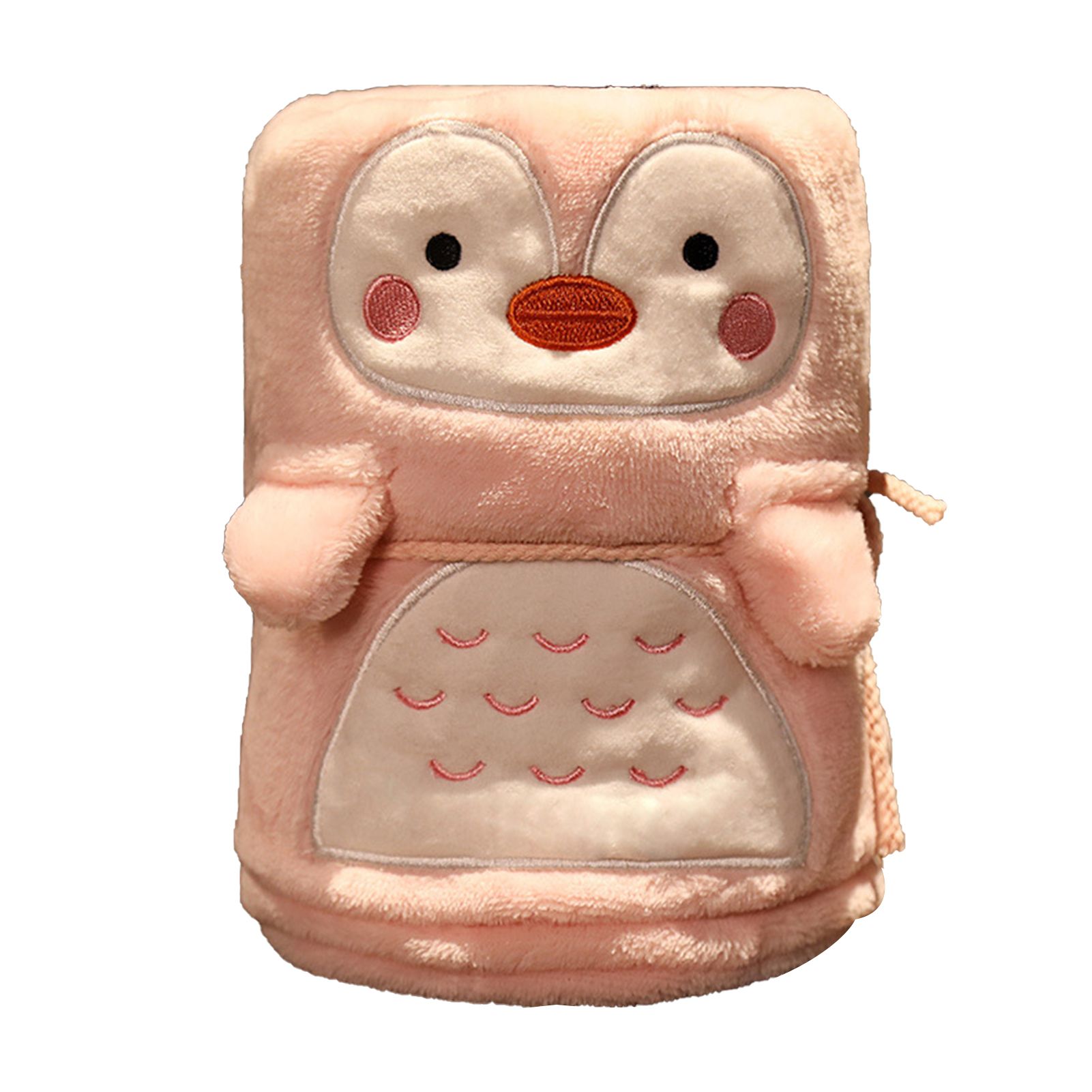 Flannel Blanket Cute Animal Shape Soft Skin Friendly Portable Nap Blanket for Sofa Bed Office Dormitory Pink Penguin 80x100cm / 31.5x39.4in - Image 1