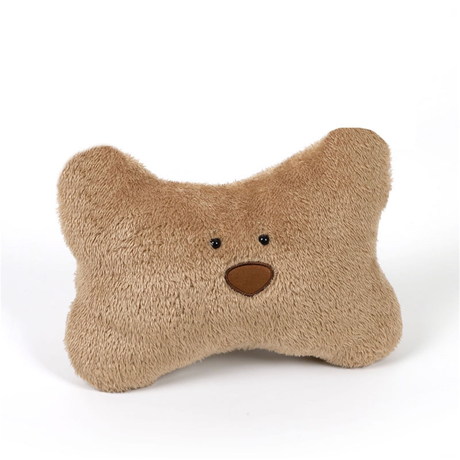 Car Pillow Cute Bear Style Plush Material Soft Comfortable Relieving Stress Car Interior Supplies for Drivers Arm Bear Headrest Brown - Image 1