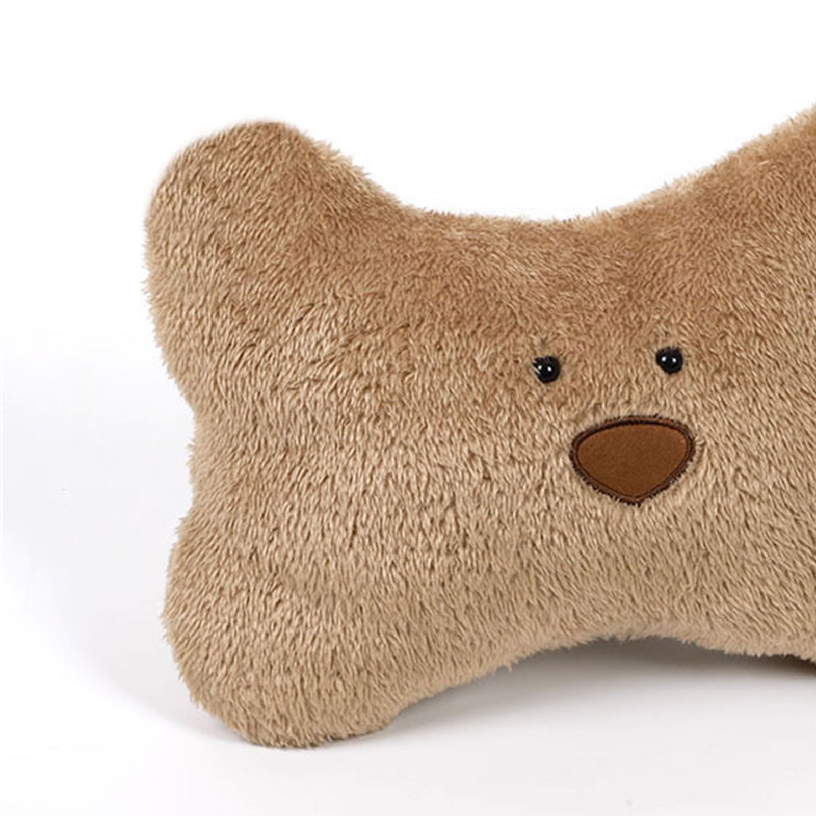 Car Pillow Cute Bear Style Plush Material Soft Comfortable Relieving Stress Car Interior Supplies for Drivers Arm Bear Headrest Brown - Image 2