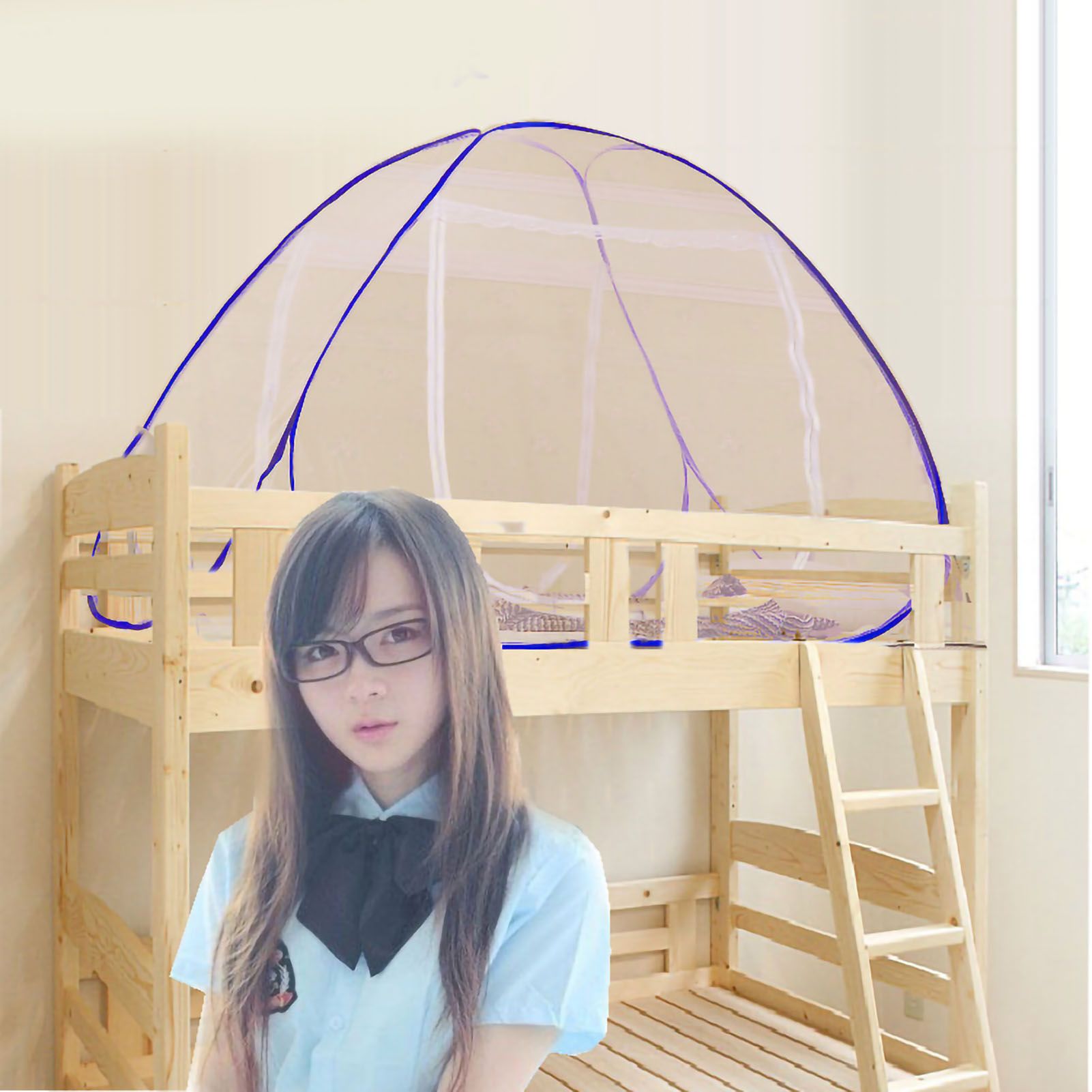 Mosquito Net Breathable Folding Design Portable Quick Installation for Home Travel Camping Single Door with Bottom 150x200x150cm/59.1x78.7x59.1in - Image 2