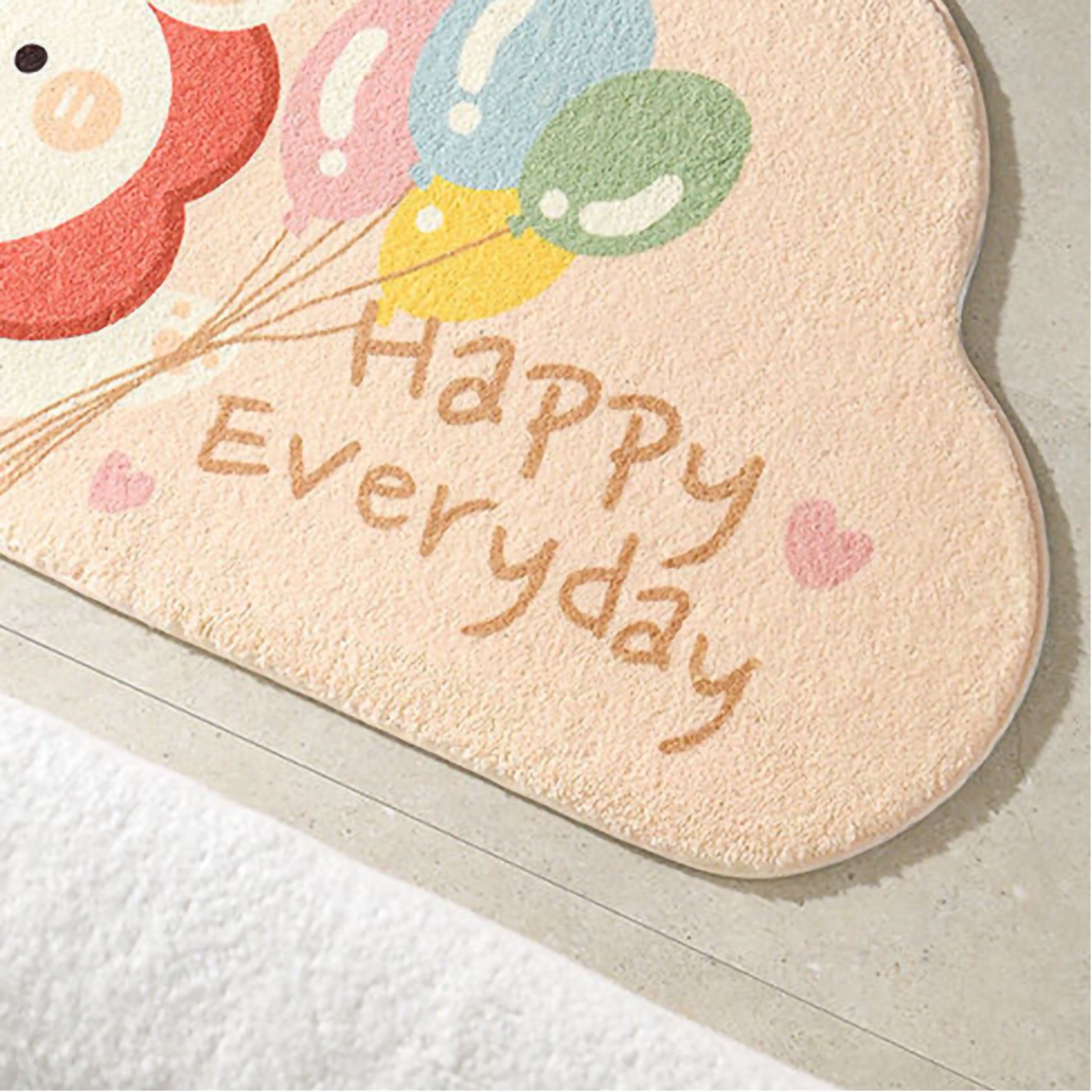Cute Bathroom Mat Minimalist Water Absorption Skid Resistant Bath Quick Dry Floor Mat for Home Balloon Rabbit 40X60cm / 15.7x23.6in - Image 4