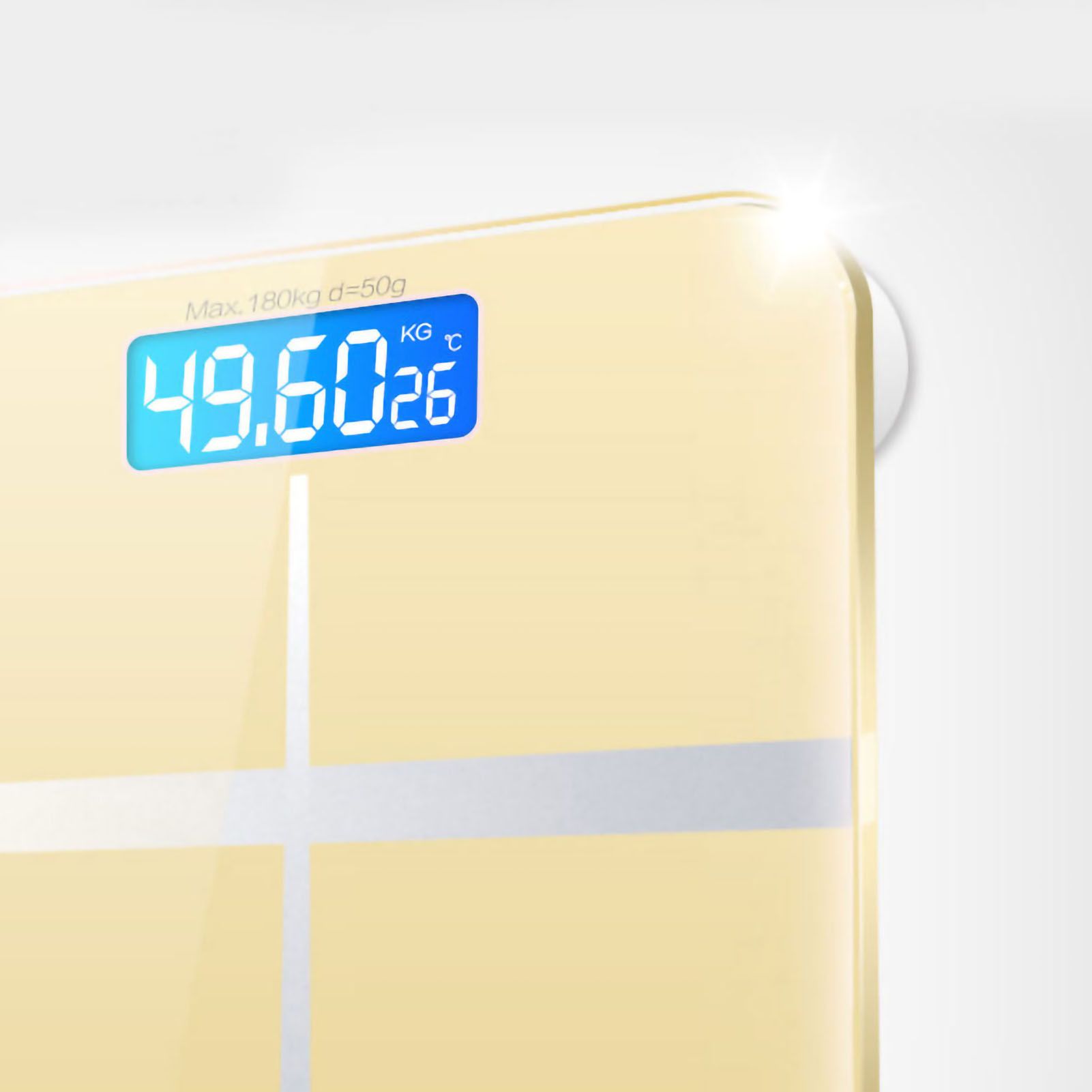 Digital Weight Scale Tempered Glass Smart Accurate Measurement Digital Weight Scale for Home Use Luxury Gold Color 26x26cm / 10.2x10.2in Battery Model - Image 2
