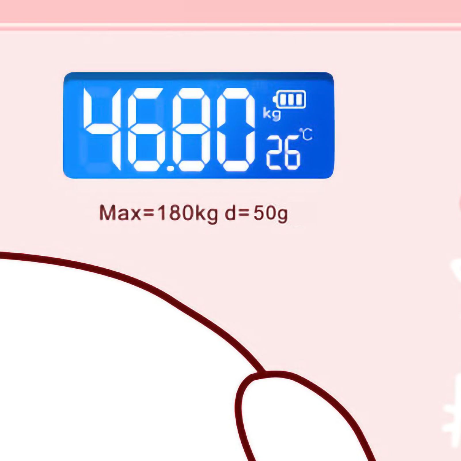 Digital Weight Scale Tempered Glass Smart Accurate Measurement Digital Weight Scale for Home Use Sticker Pink Pig 26x26cm / 10.2x10.2in Battery Model - Image 2