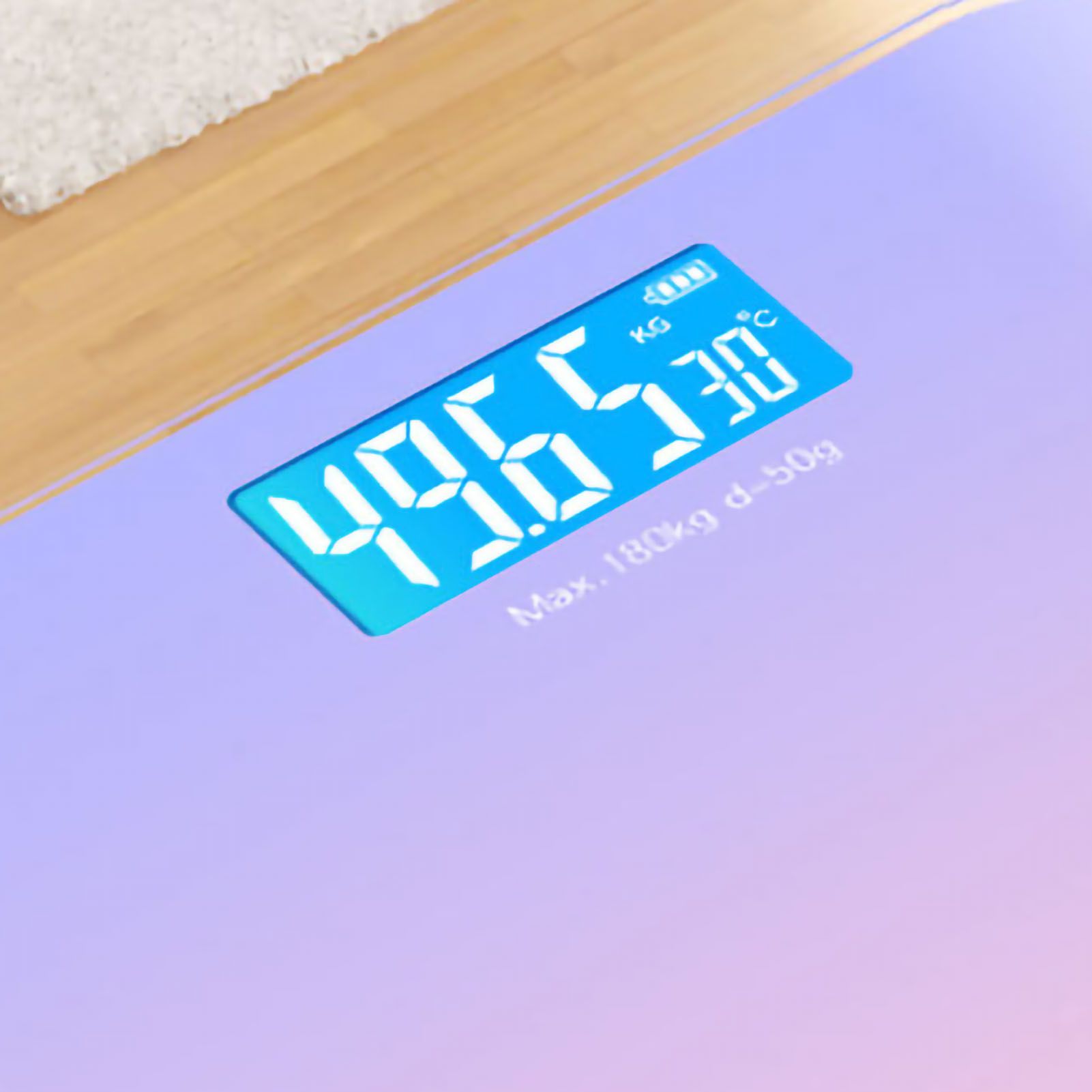 Digital Weight Scale Tempered Glass Smart Accurate Measurement Digital Weight Scale for Home Use LCD Gradient Purple 26x26cm / 10.2x10.2in Battery Model - Image 5