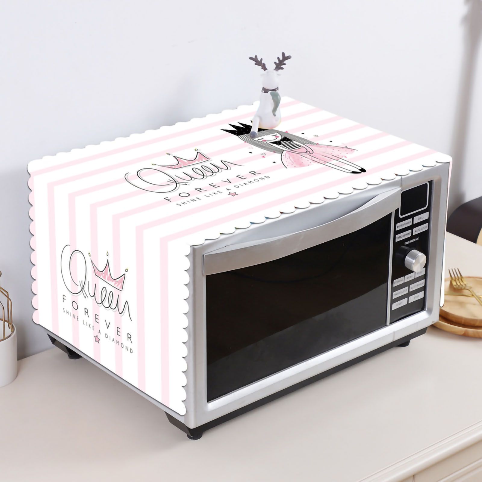 Microwave Cover Cloth Oven Cute Dust Proof Shiled Universal Oil Proof Nordic Style Simple Parts Princess 35x100cm - Image 1