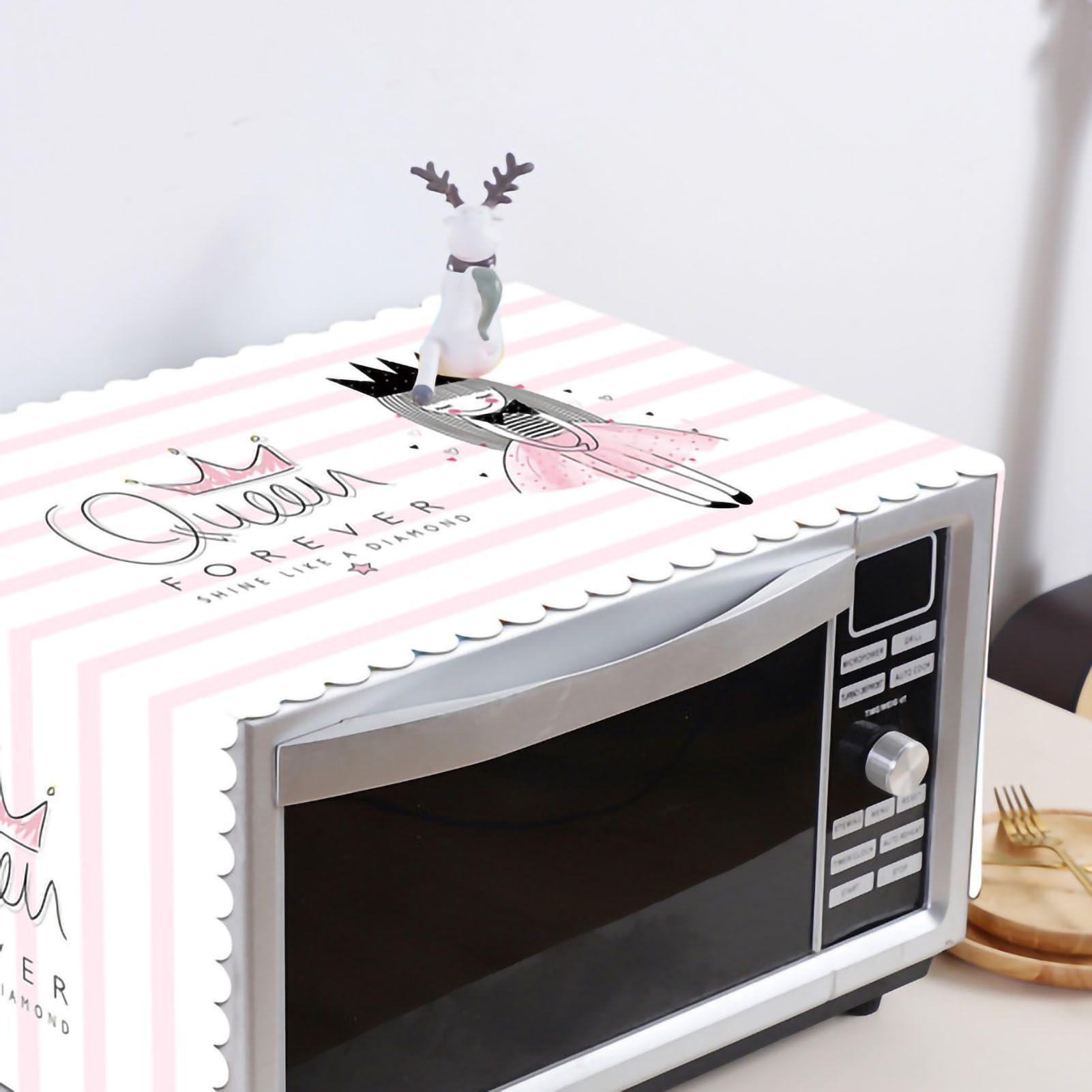 Microwave Cover Cloth Oven Cute Dust Proof Shiled Universal Oil Proof Nordic Style Simple Parts Princess 35x100cm - Image 2