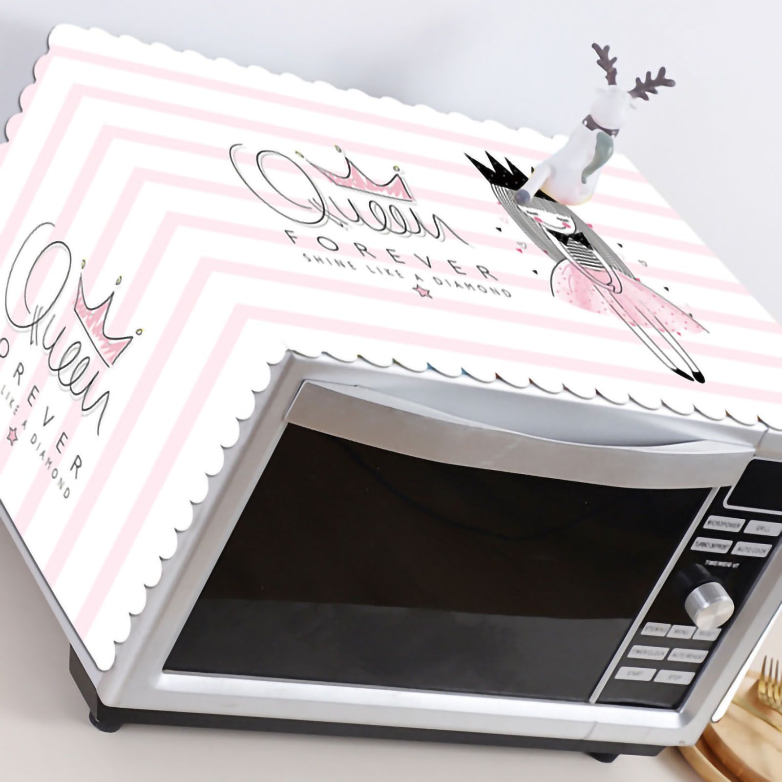 Microwave Cover Cloth Oven Cute Dust Proof Shiled Universal Oil Proof Nordic Style Simple Parts Princess 35x100cm - Image 4