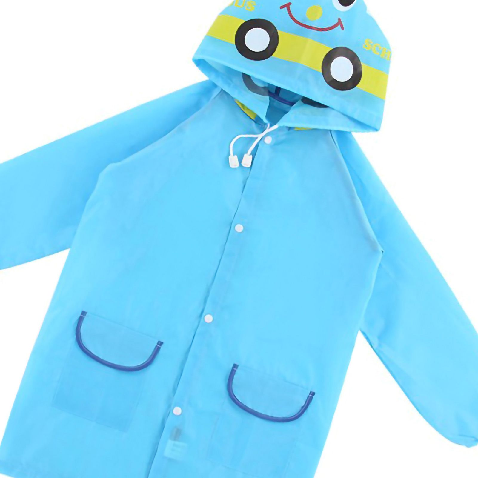 Animal Modeling Children's Raincoat Colorful Cartoon Environmentally Friendly Student Rain Gear Blue - Image 3