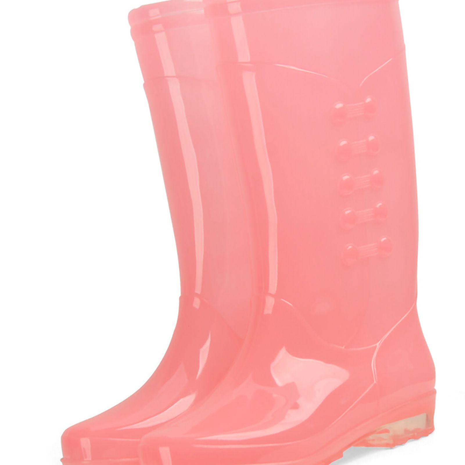 Tall Rain Boots Non Slip Waterproof Rain Shoes PVC Transparent Rain Footwear with Plush Cotton Coverfor Women Adults Pink 35 - Image 3