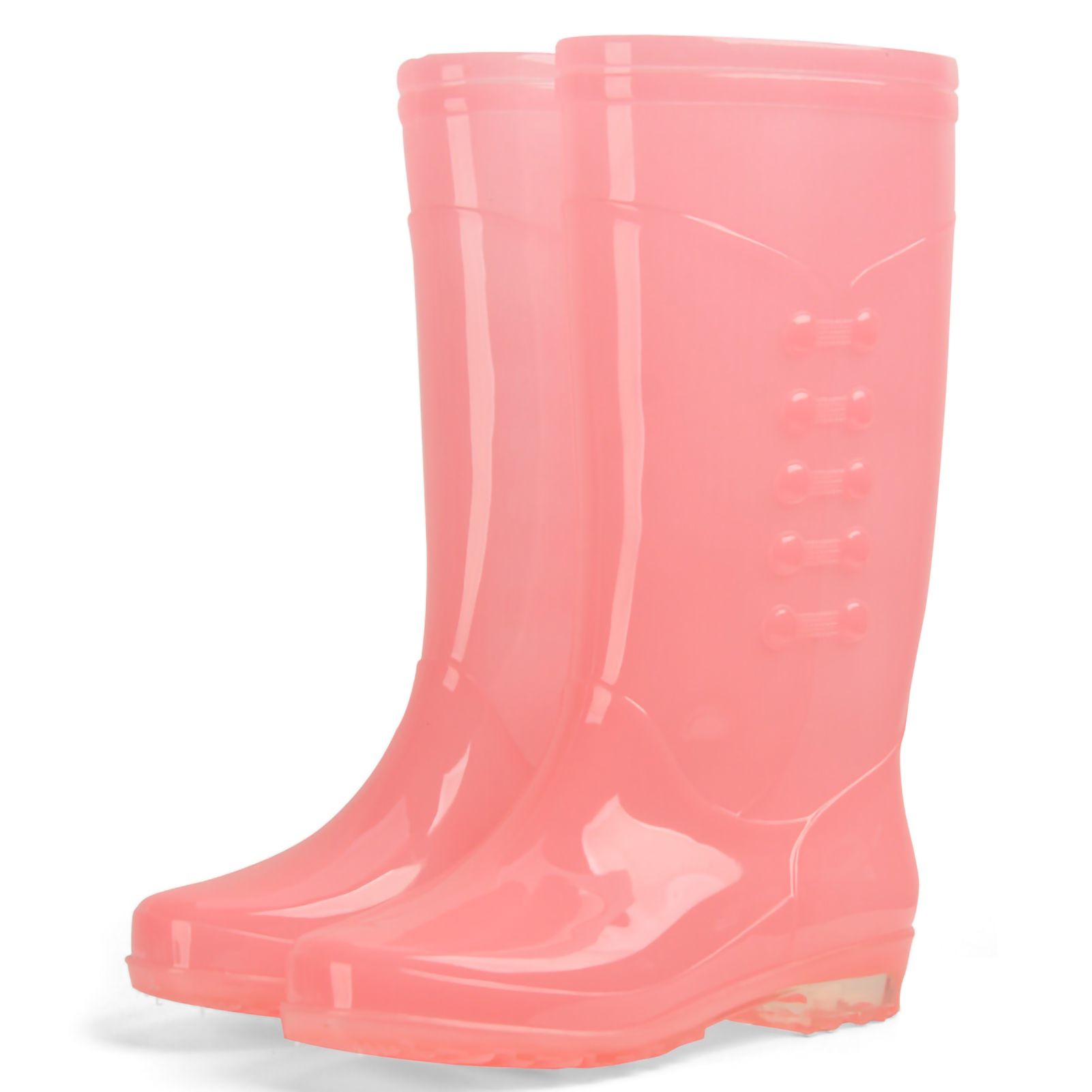 Tall Rain Boots Non Slip Waterproof Rain Shoes PVC Transparent Rain Footwear with Plush Cotton Coverfor Women Adults Pink 38 - Image 1