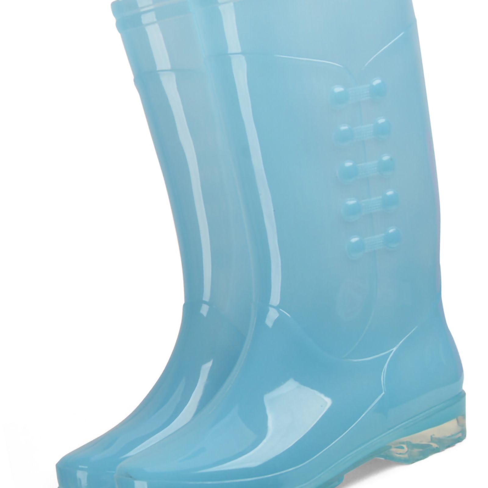 Tall Rain Boots Non Slip Waterproof Rain Shoes PVC Transparent Rain Footwear with Plush Cotton Coverfor Women Adults Blue 37 - Image 3