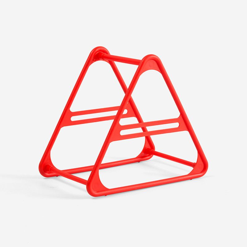 Hanger Storage Rack PP Triangular Rounded Design Shelf Multifunctional Organizer Red - Image 1